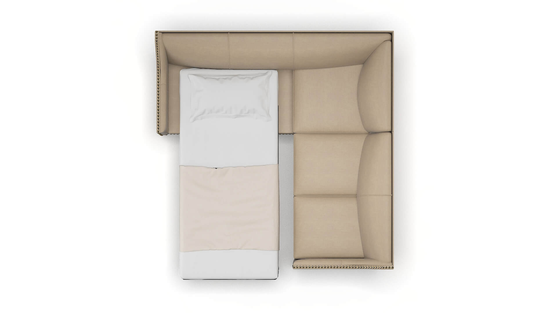 Amsterdam Chance Platinum Sectional Sleeper Espresso legs 3