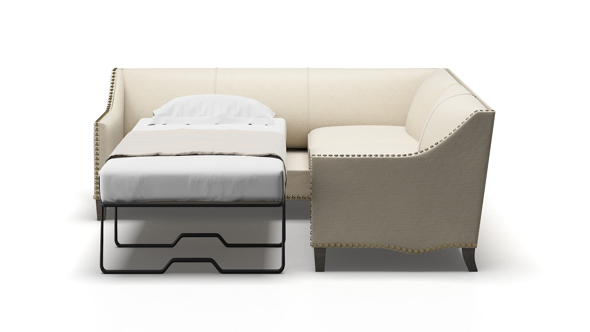 Amsterdam Chance Sand Sectional Sleeper Espresso legs 1