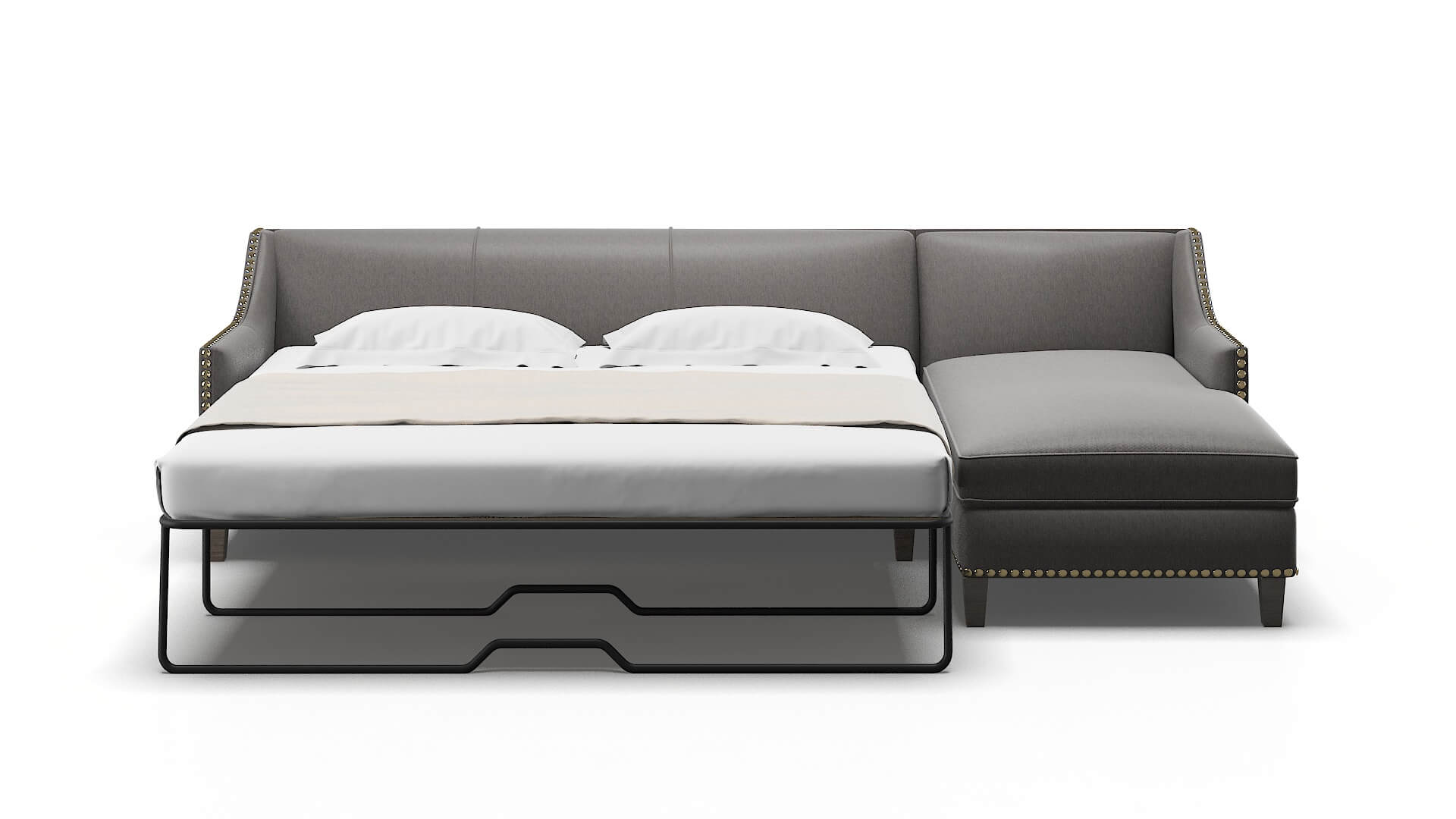 Amsterdam Cosmo Charcoal Panel Sleeper Espresso legs 1