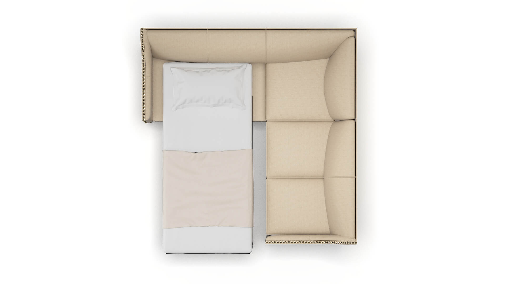 Amsterdam Cosmo Fawn Sectional Sleeper Espresso legs 3