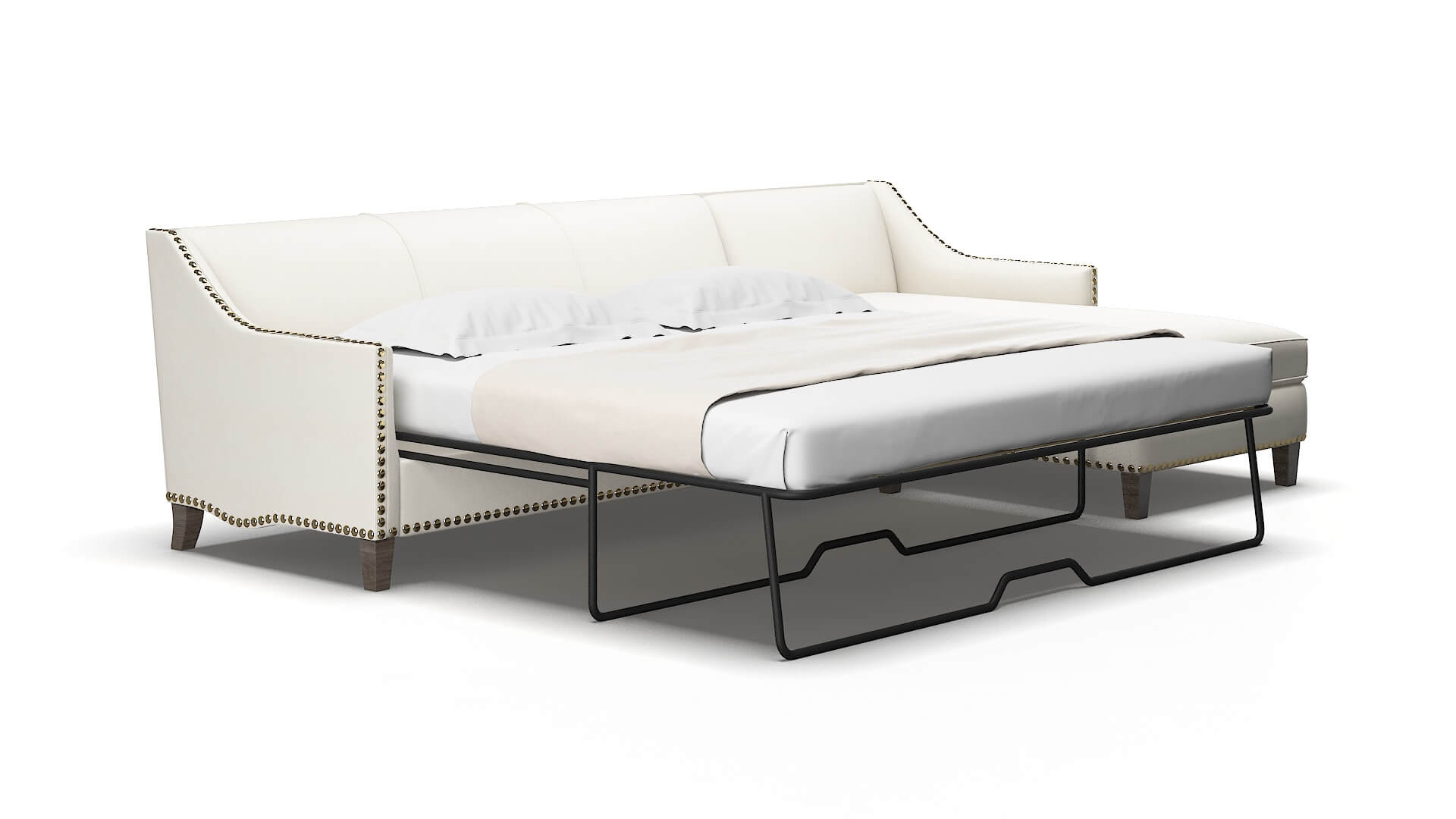 Amsterdam Cosmo ivory Panel sleeper Espresso Legs  2