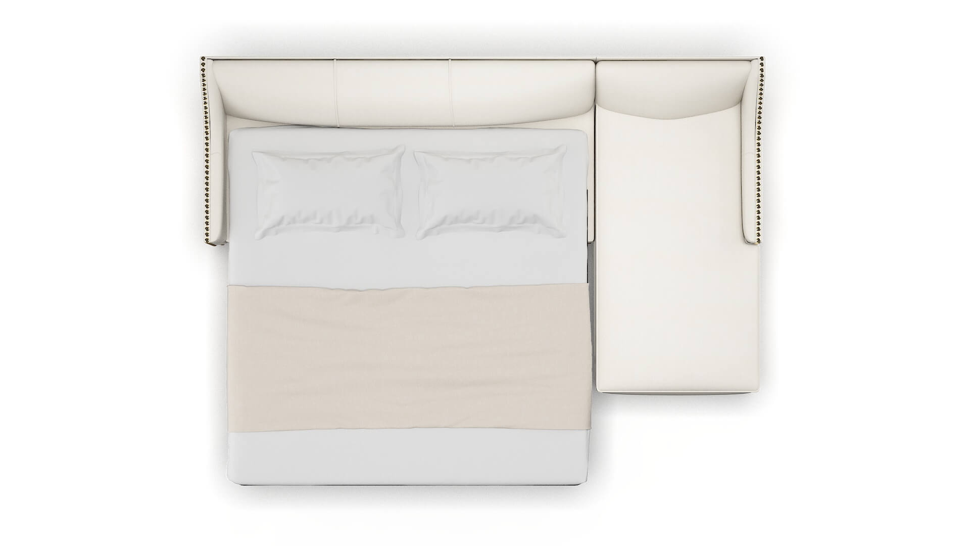 Amsterdam Cosmo Ivory Panel Sleeper Espresso legs 3