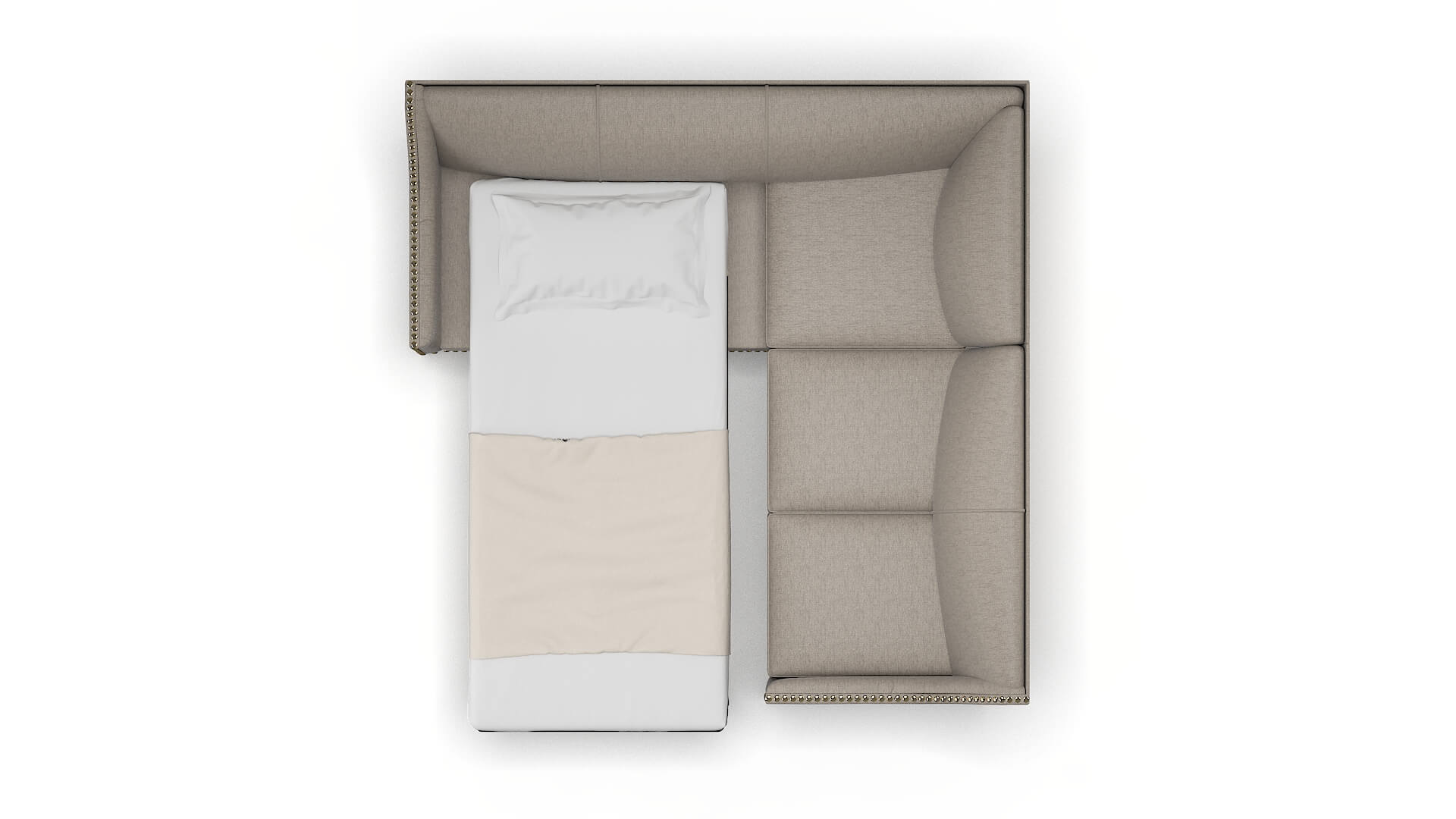 Amsterdam Cosmo Taupe Sectional Sleeper Espresso legs 3