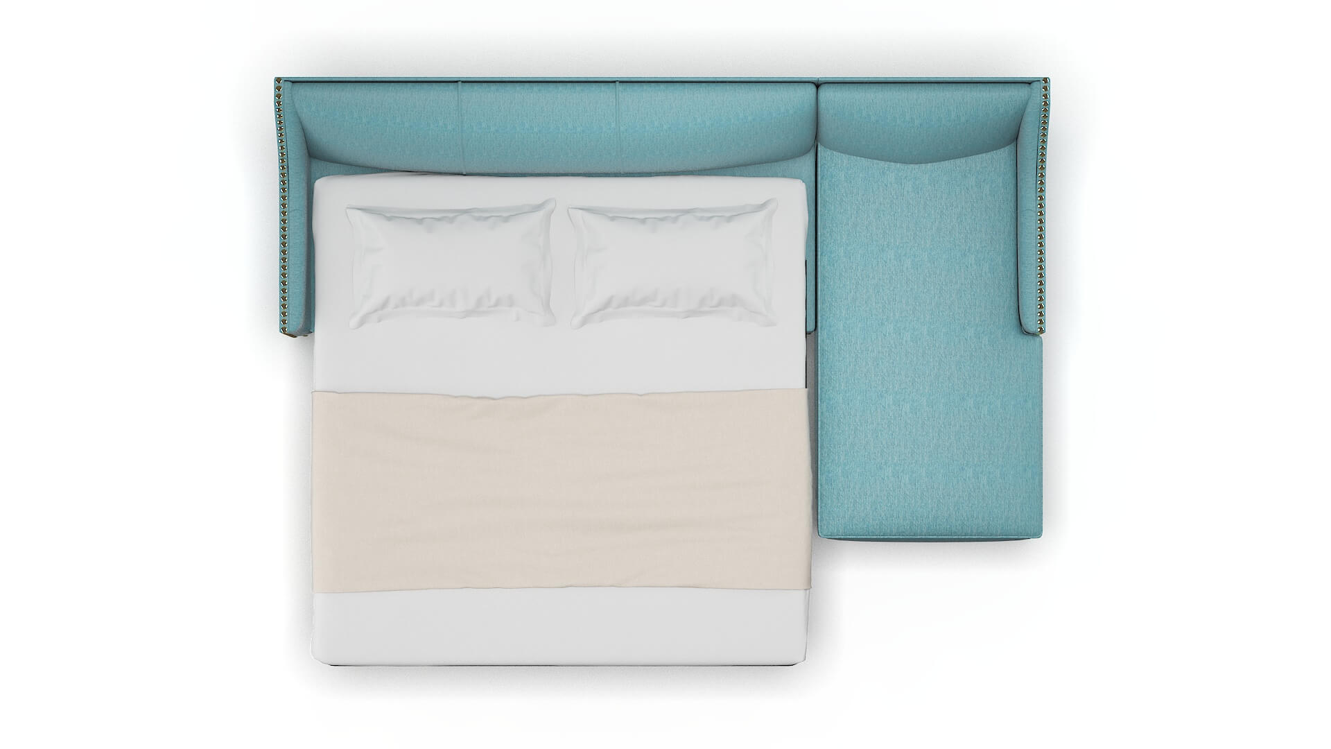 Amsterdam Cosmo Turquoise Panel Sleeper Espresso legs 3