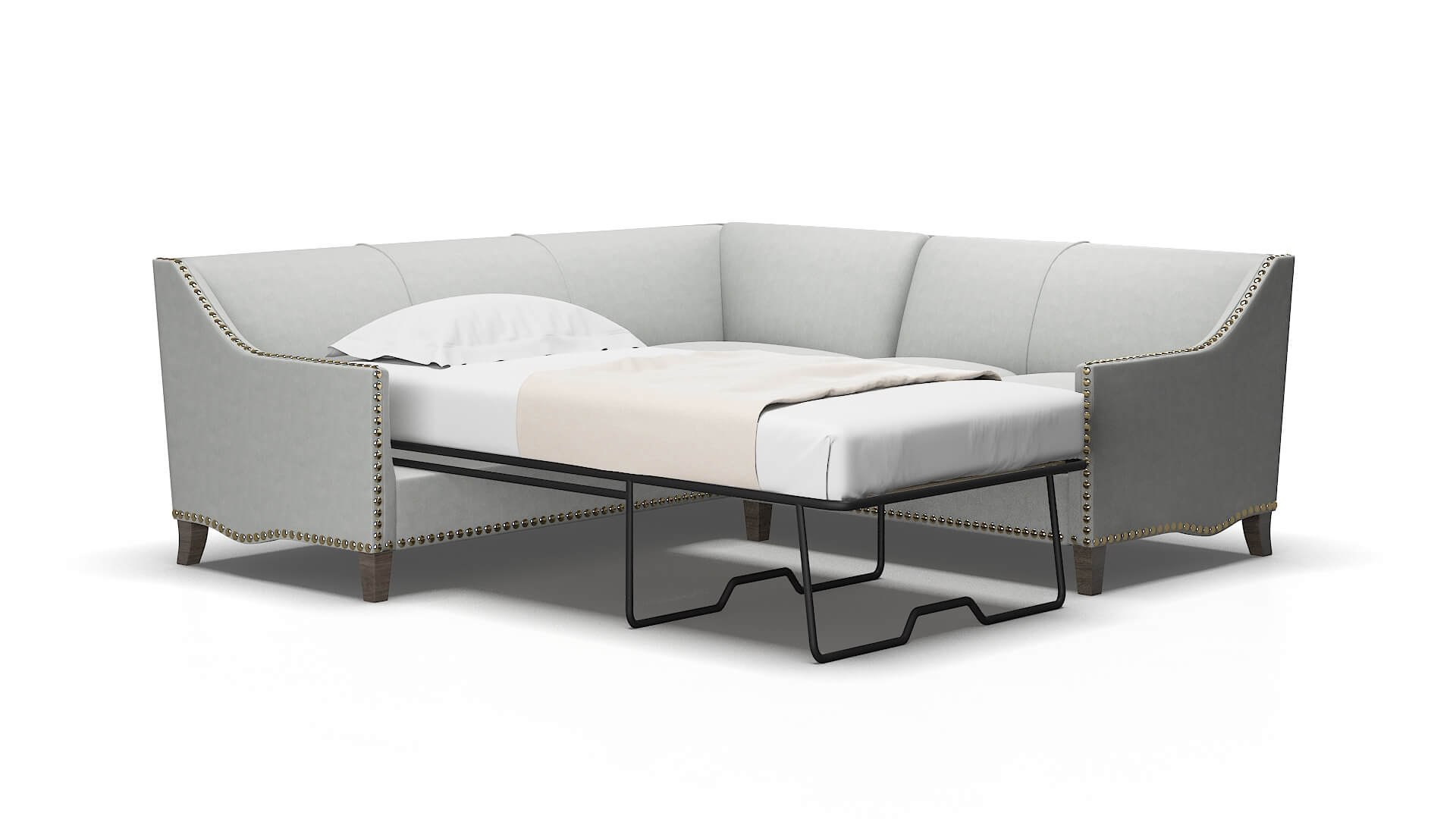 Amsterdam Dawson platinum Sectional sleeper Espresso Legs  2