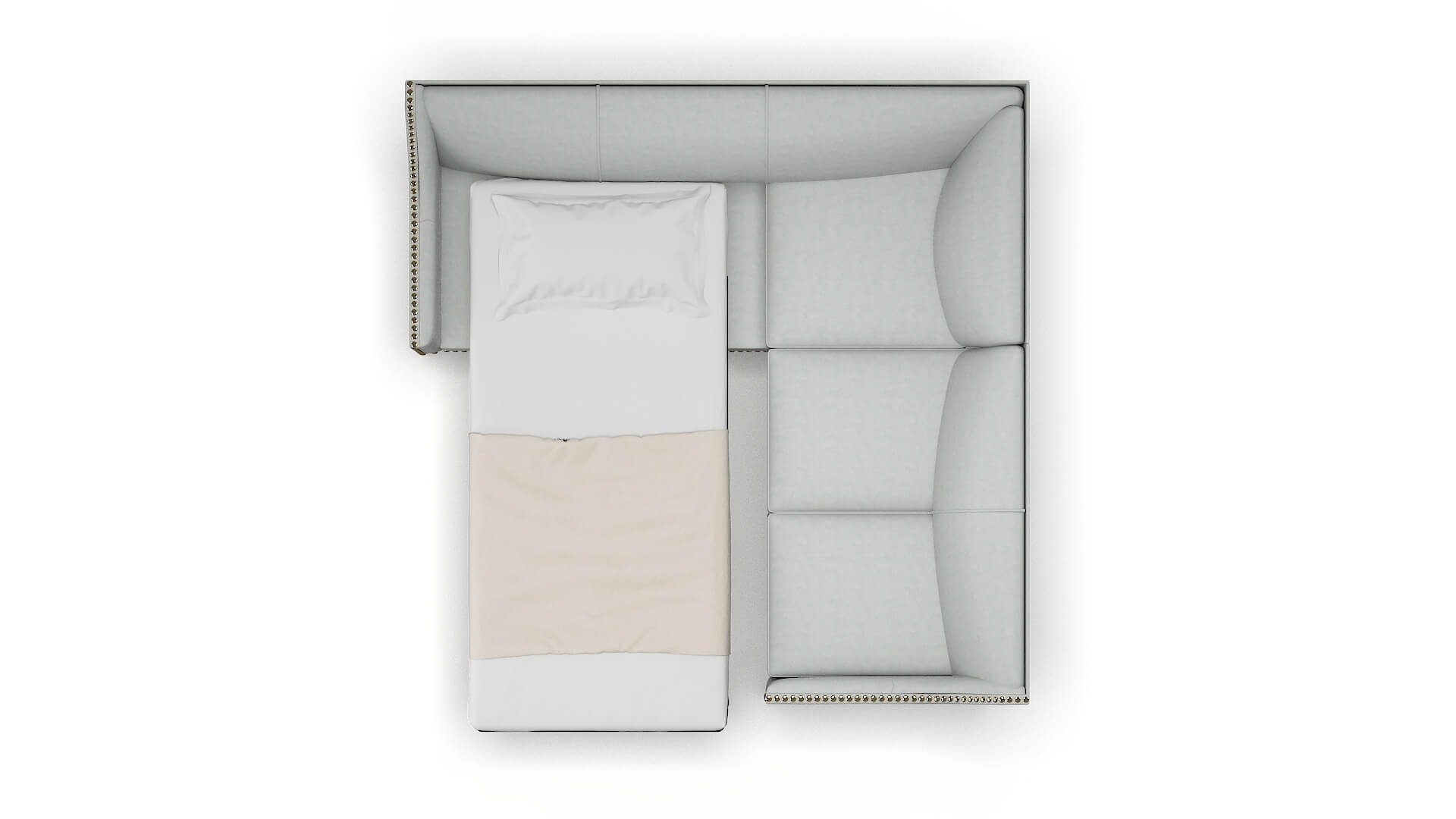 Amsterdam Dawson Platinum Sectional Sleeper Espresso legs 3