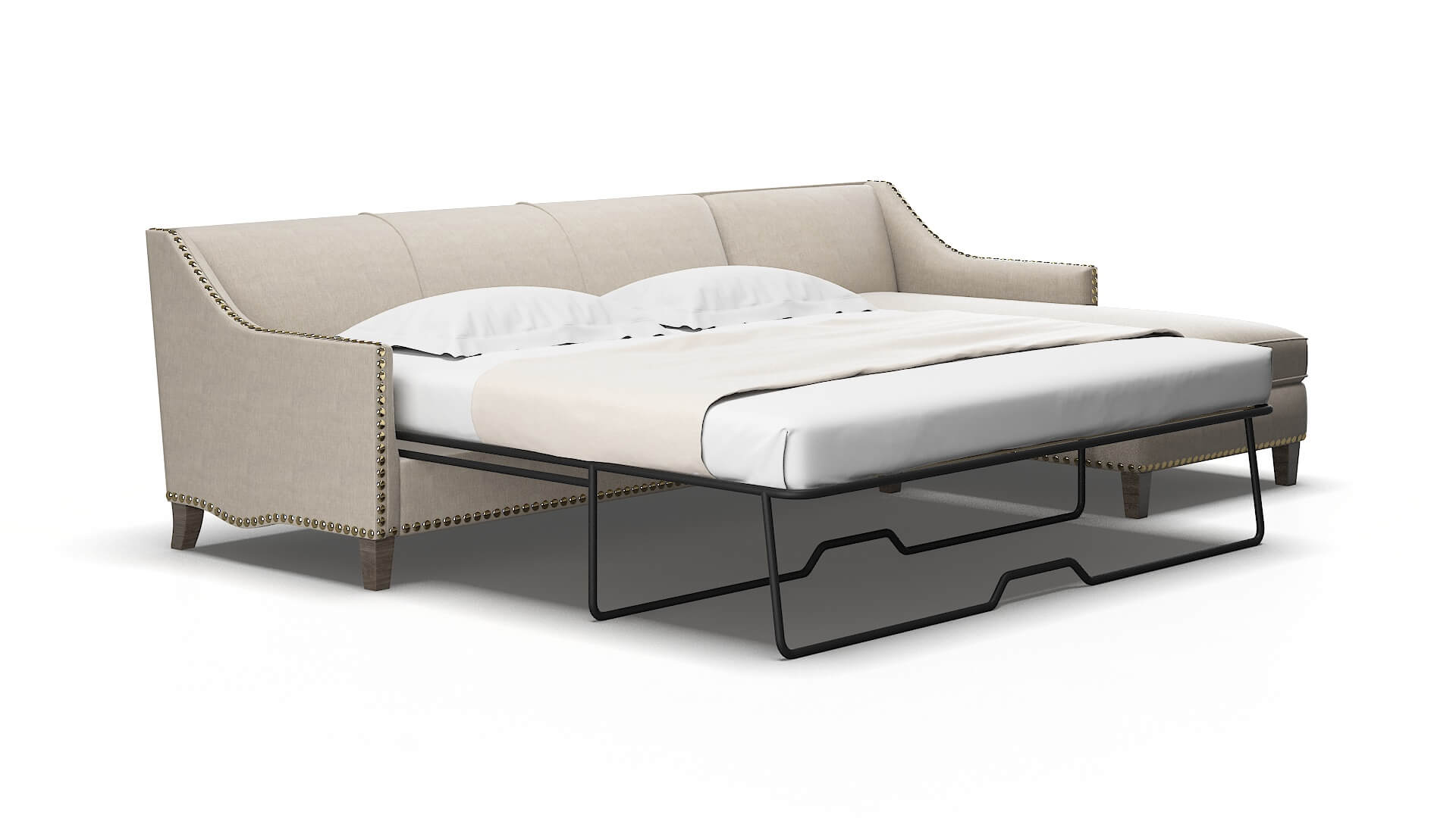 Amsterdam Derby linen Panel sleeper Espresso Legs  2