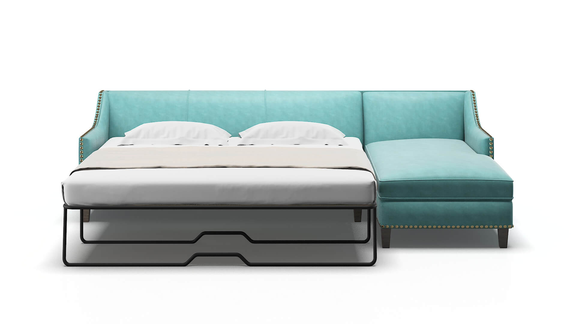 Amsterdam Dream_d French_blue Panel Sleeper Espresso legs 1