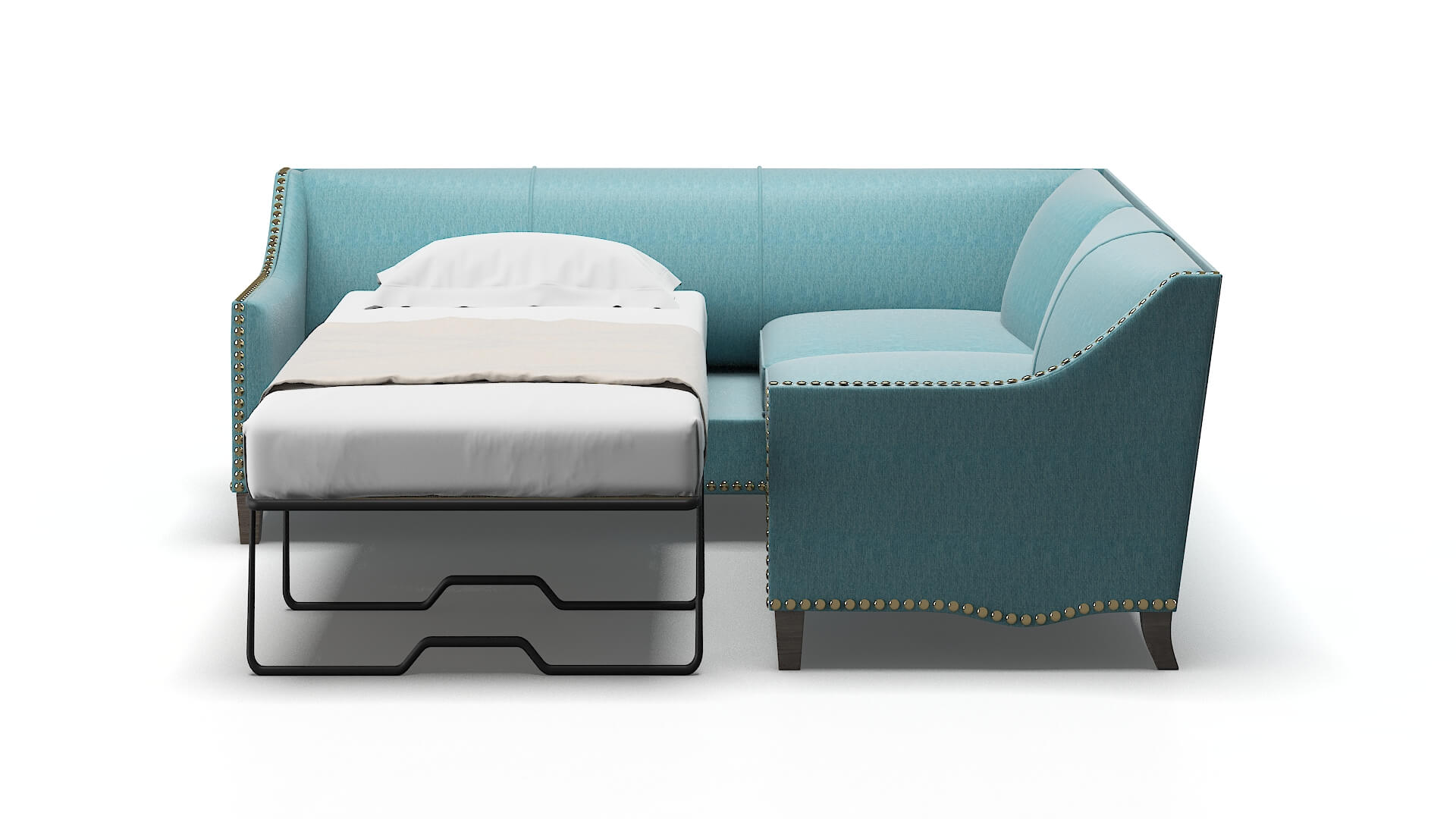 Amsterdam Durham Pine Sectional Sleeper Espresso legs 1