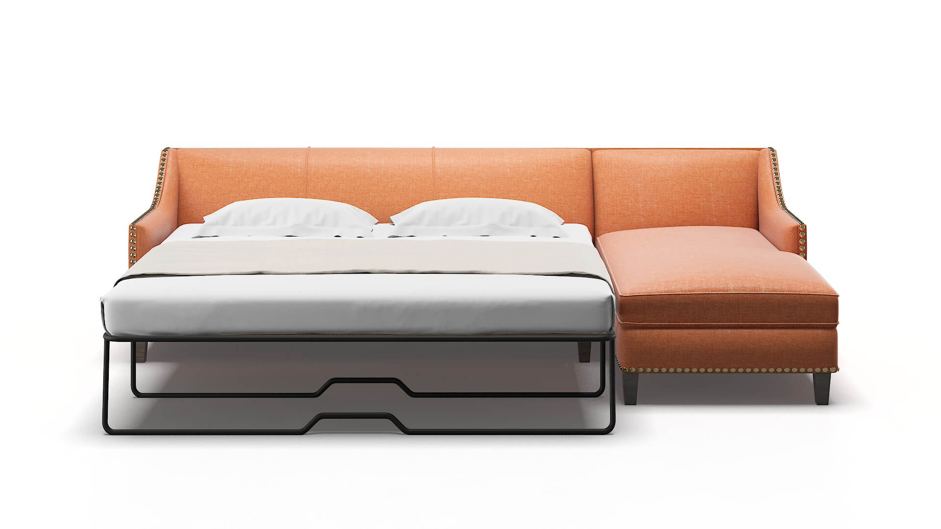 Amsterdam Durham Tangerine Panel Sleeper Espresso legs 1