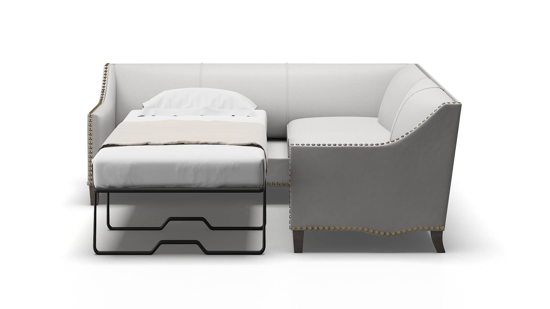 Amsterdam Geo Sterling Sectional Sleeper Espresso legs 1