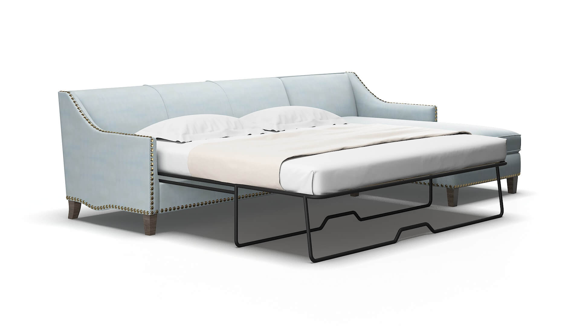 Amsterdam Hathaway aqua Panel sleeper Espresso Legs  2