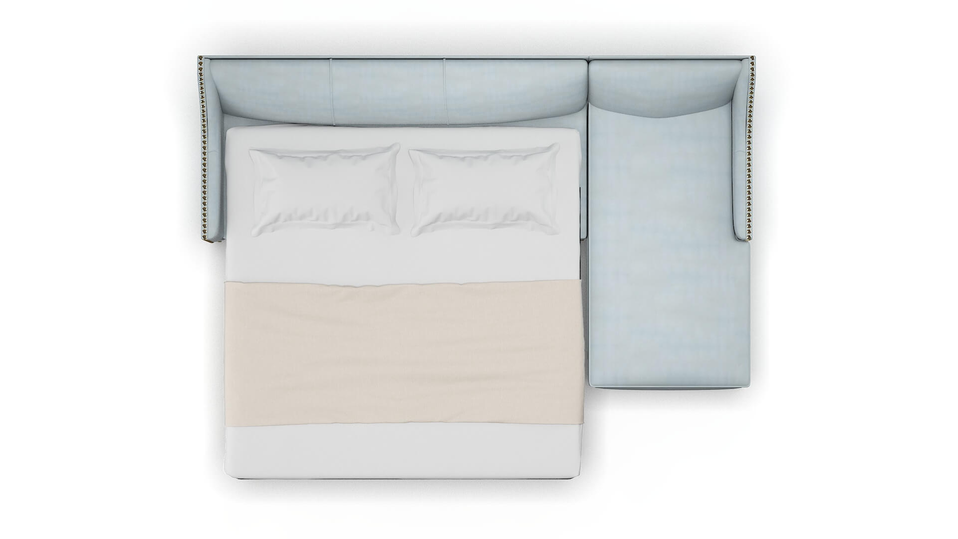 Amsterdam Hathaway Aqua Panel Sleeper Espresso legs 3