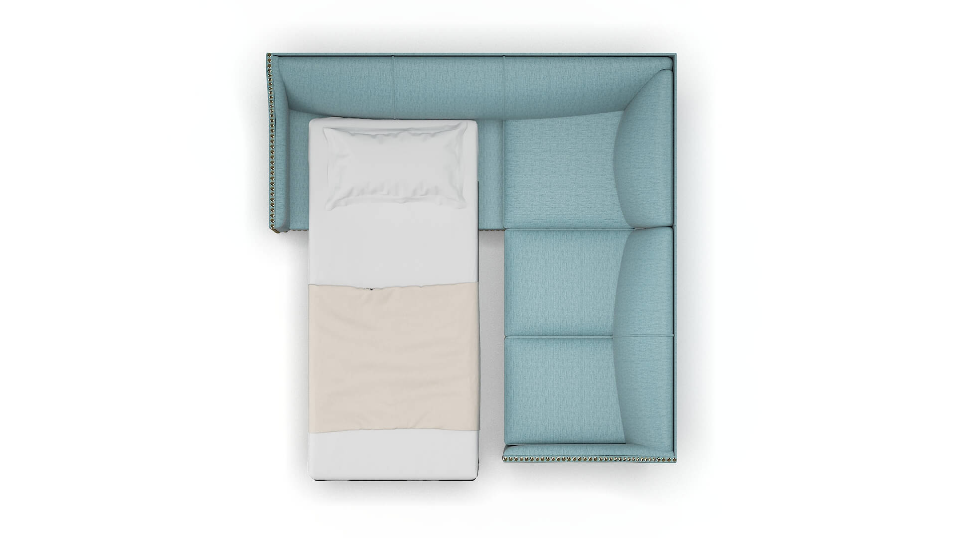 Amsterdam Insight Peacock Sectional Sleeper Espresso legs 3