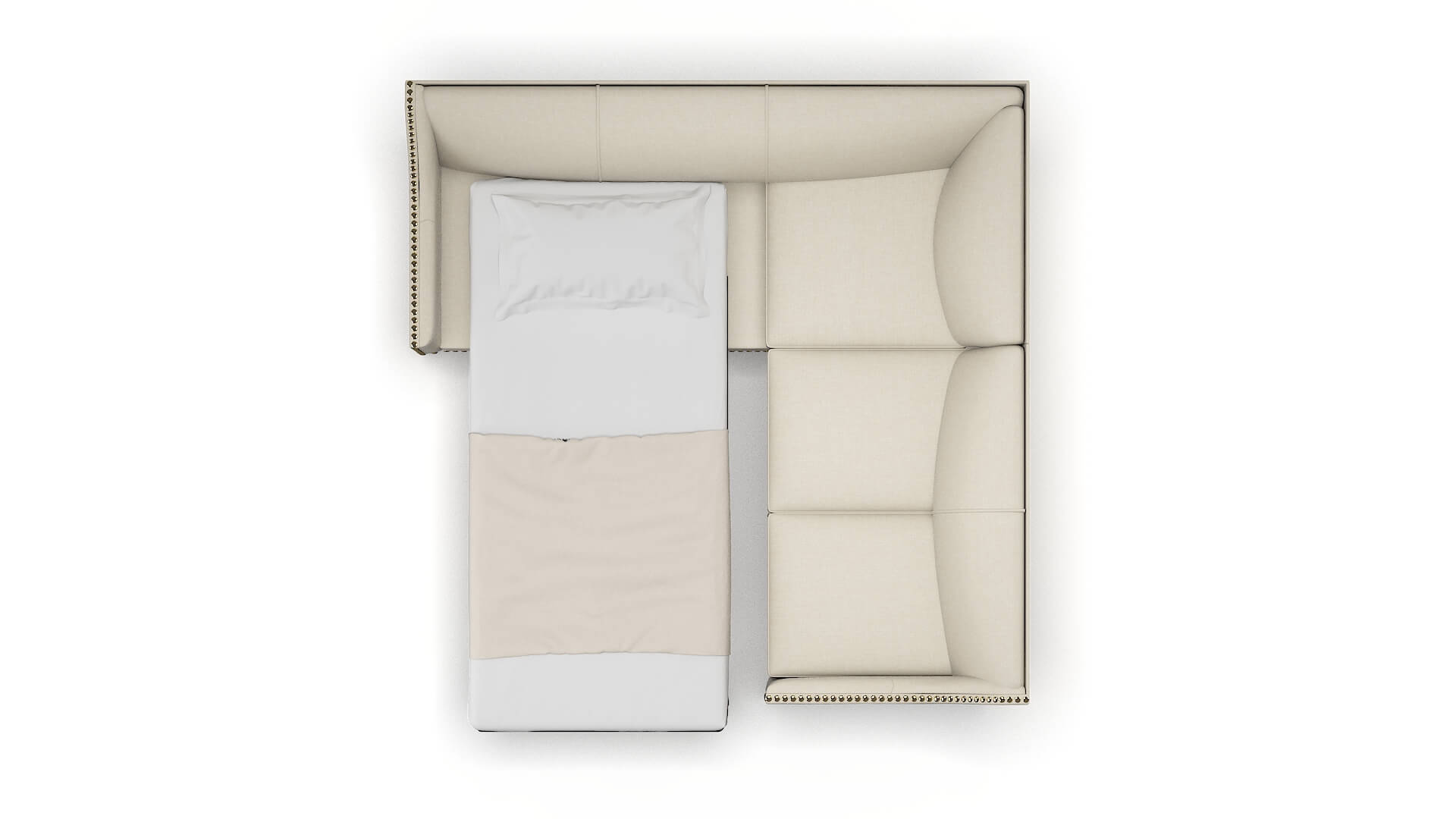 Amsterdam Keylargo Almond Sectional Sleeper Espresso legs 3