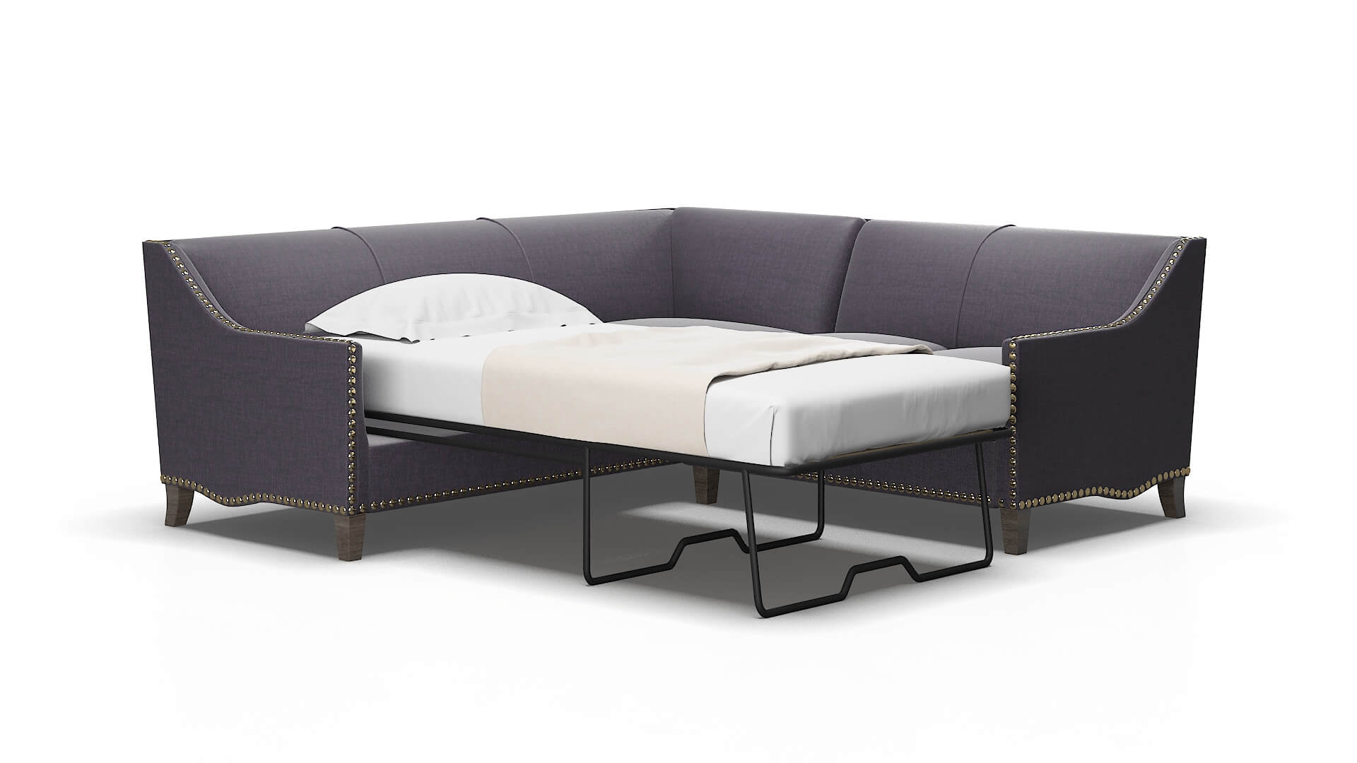 Amsterdam Keylargo Grape Sectional Sleeper Espresso legs 2