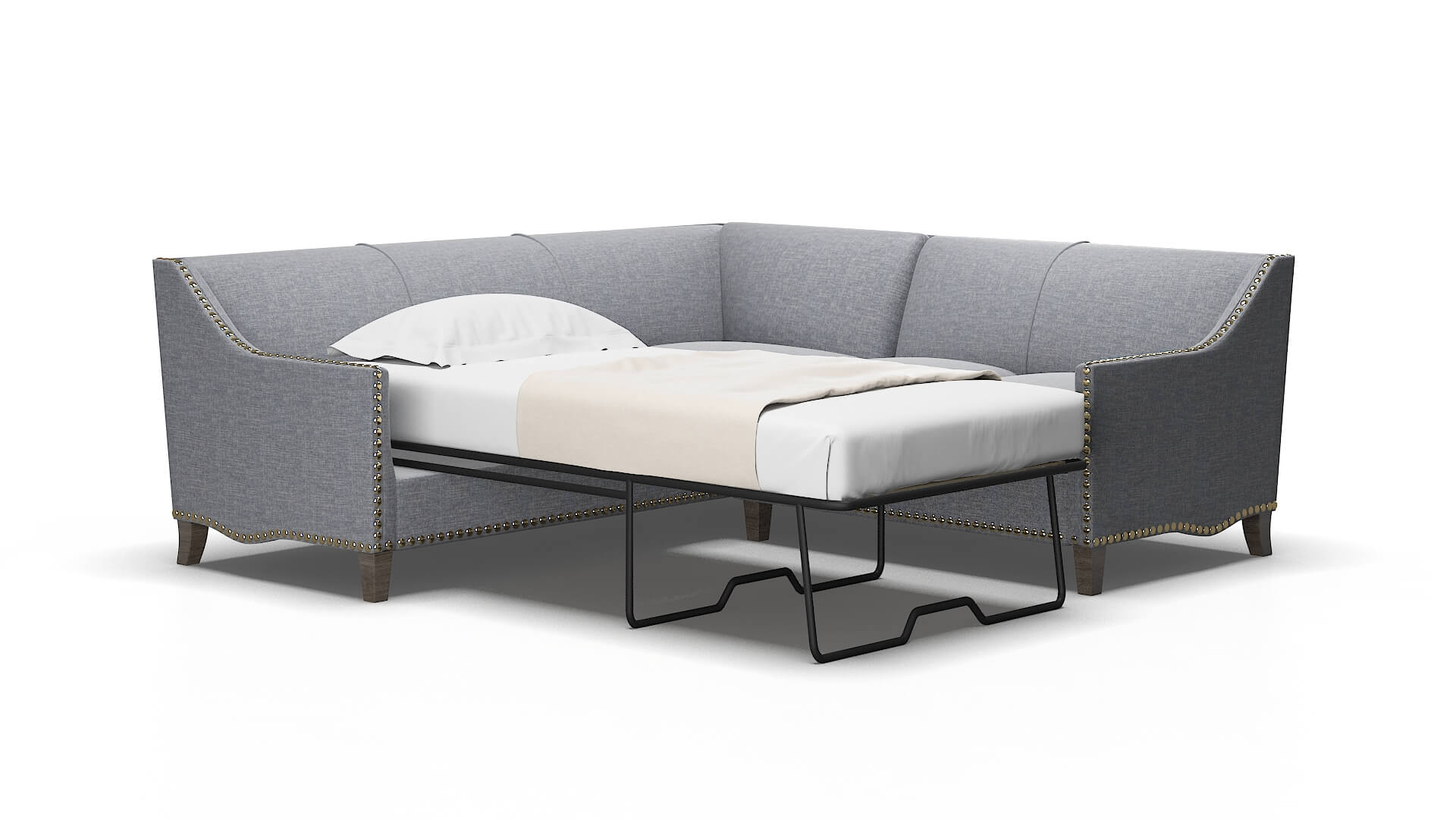 Amsterdam Lana Ash Sectional Sleeper Espresso legs 2