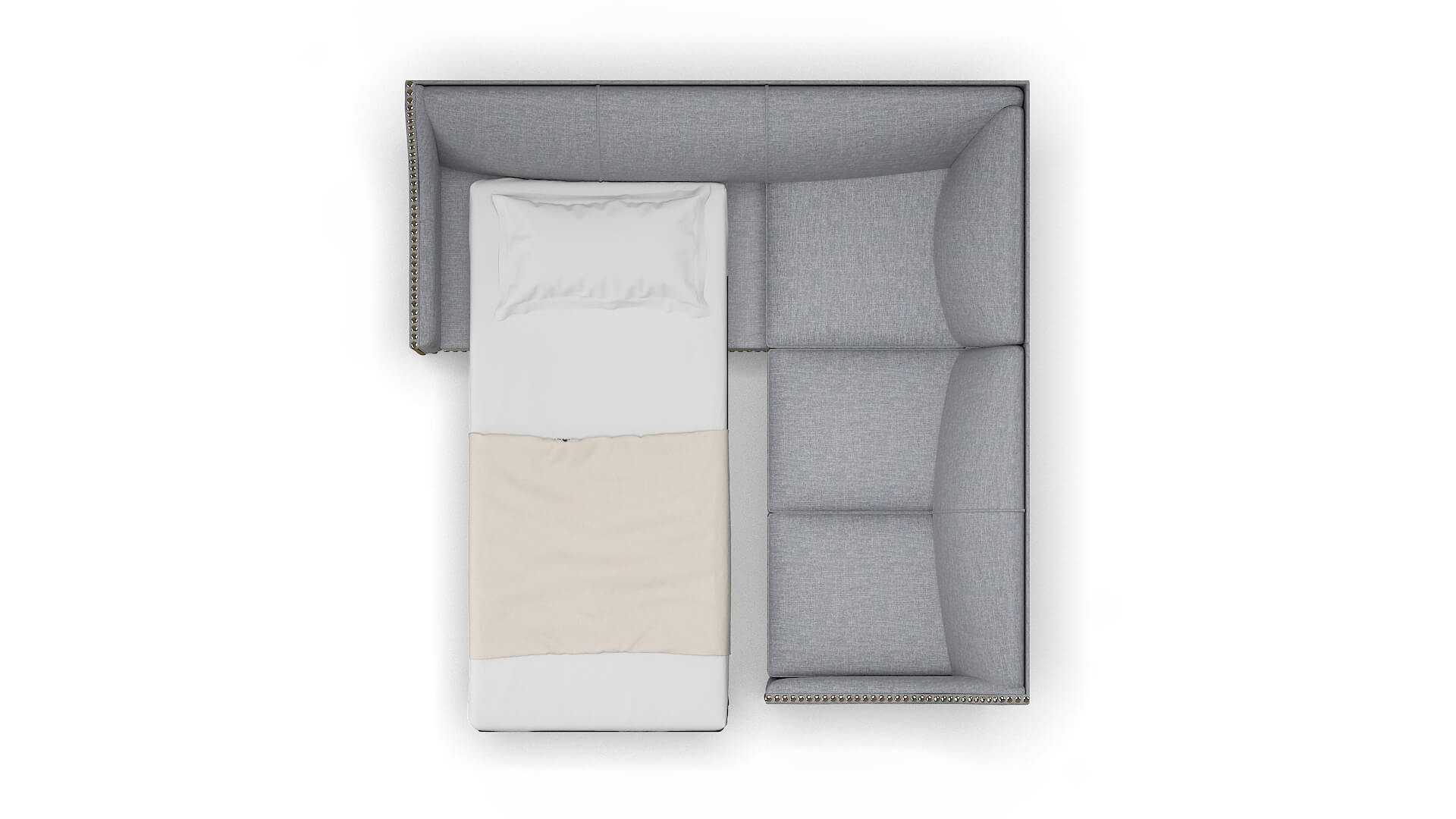 Amsterdam Lana Ash Sectional Sleeper Espresso legs 3