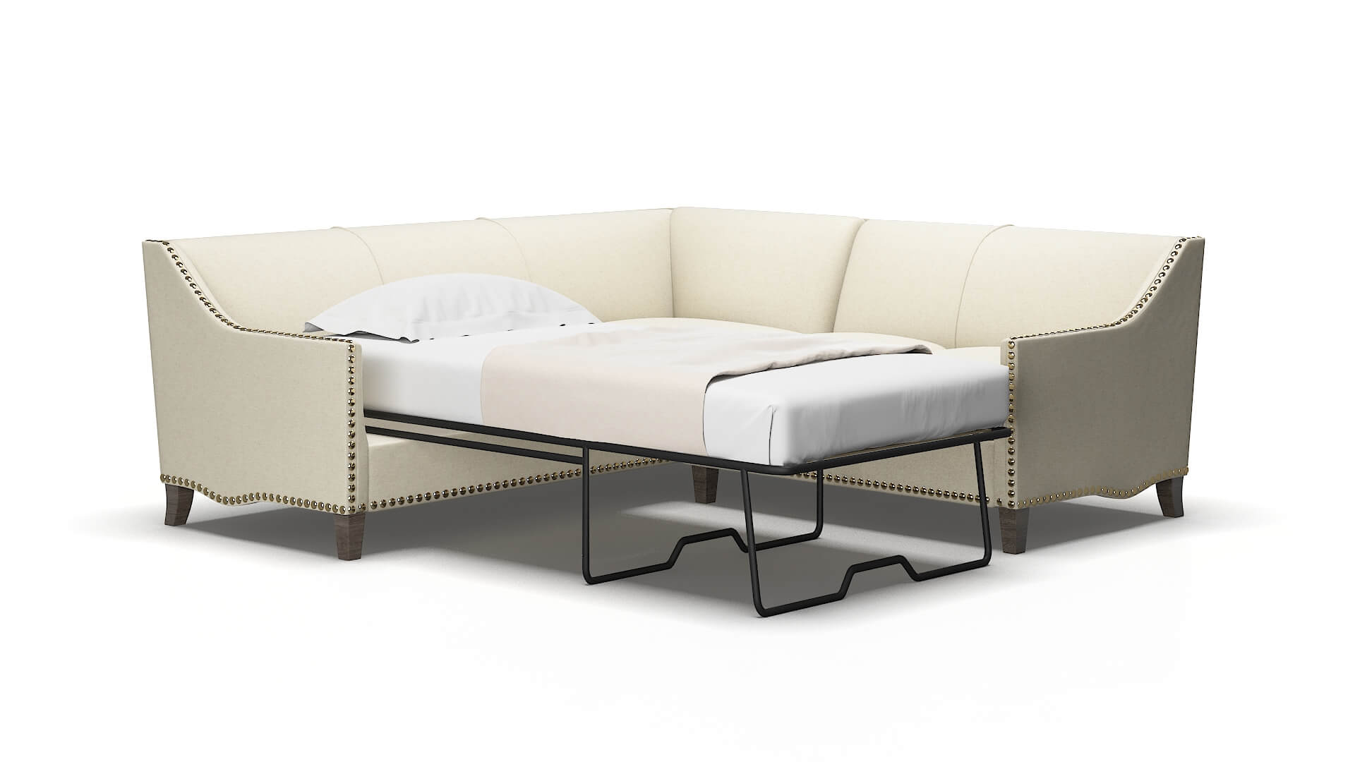 Amsterdam Lana Sand Sectional Sleeper espresso legs 2