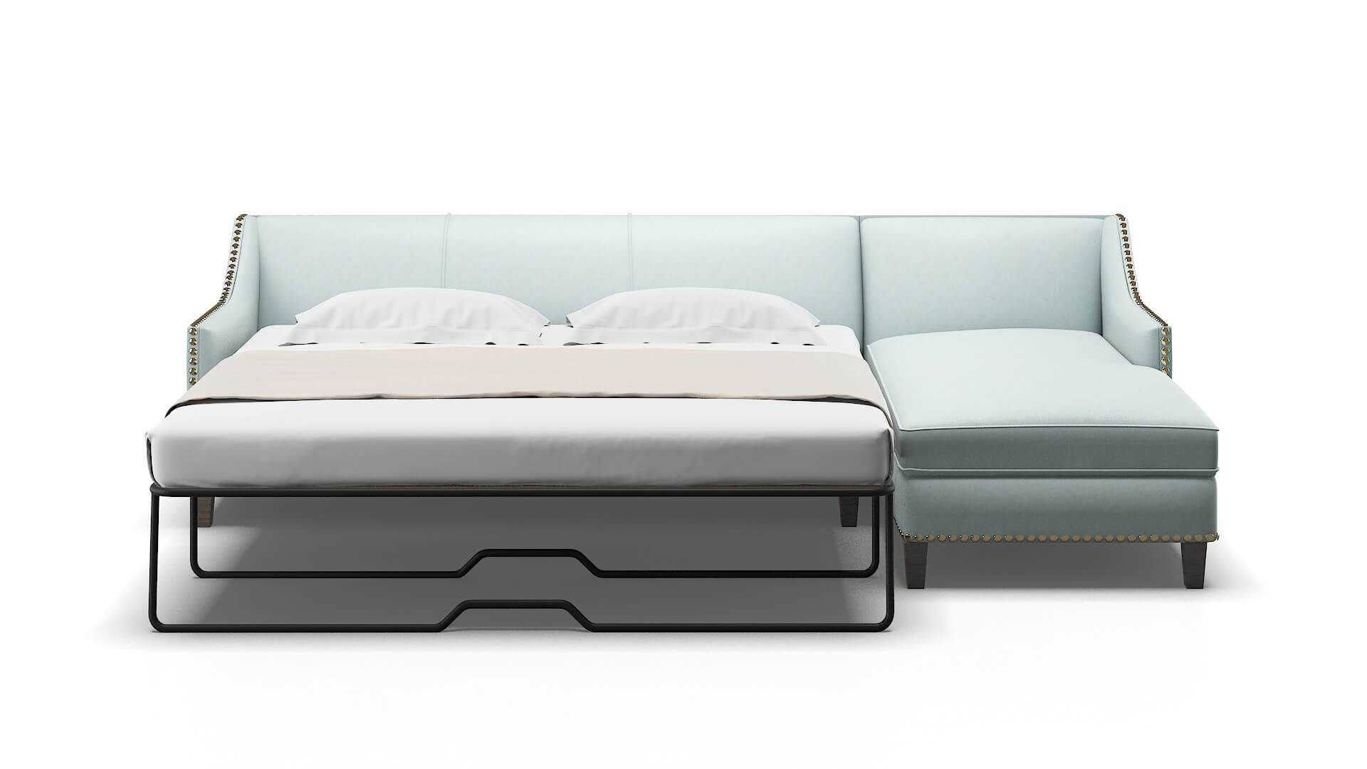 Amsterdam Leslie Robins_egg Panel Sleeper Espresso legs 1
