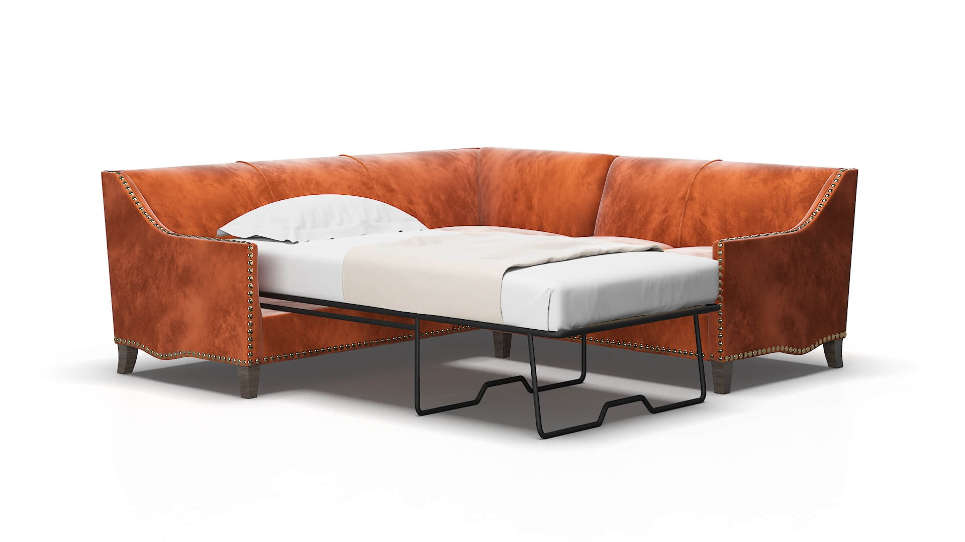 Amsterdam Loft copper Sectional sleeper Espresso Legs  2