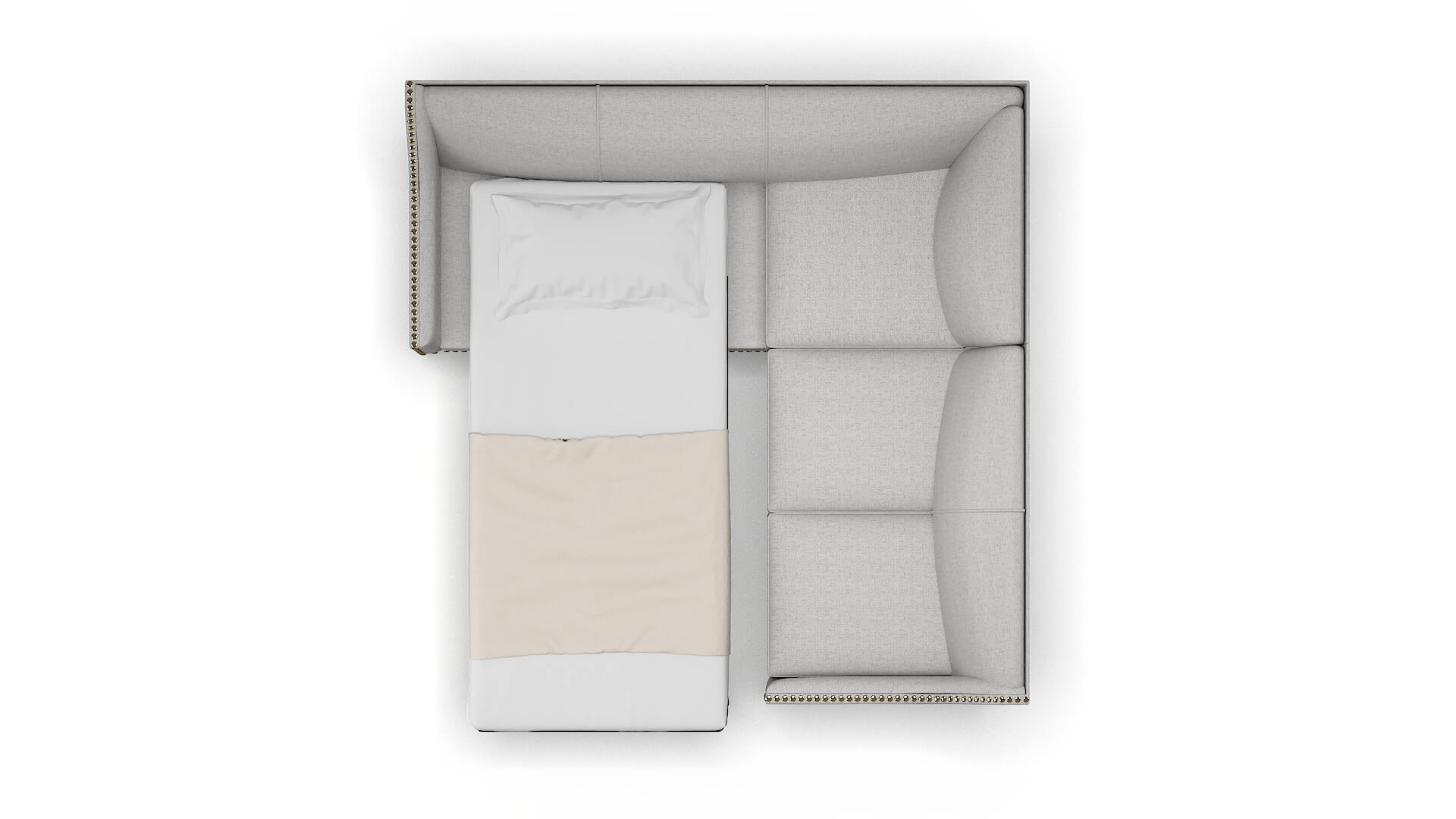 Amsterdam Malibu Dove Sectional Sleeper Espresso legs 3