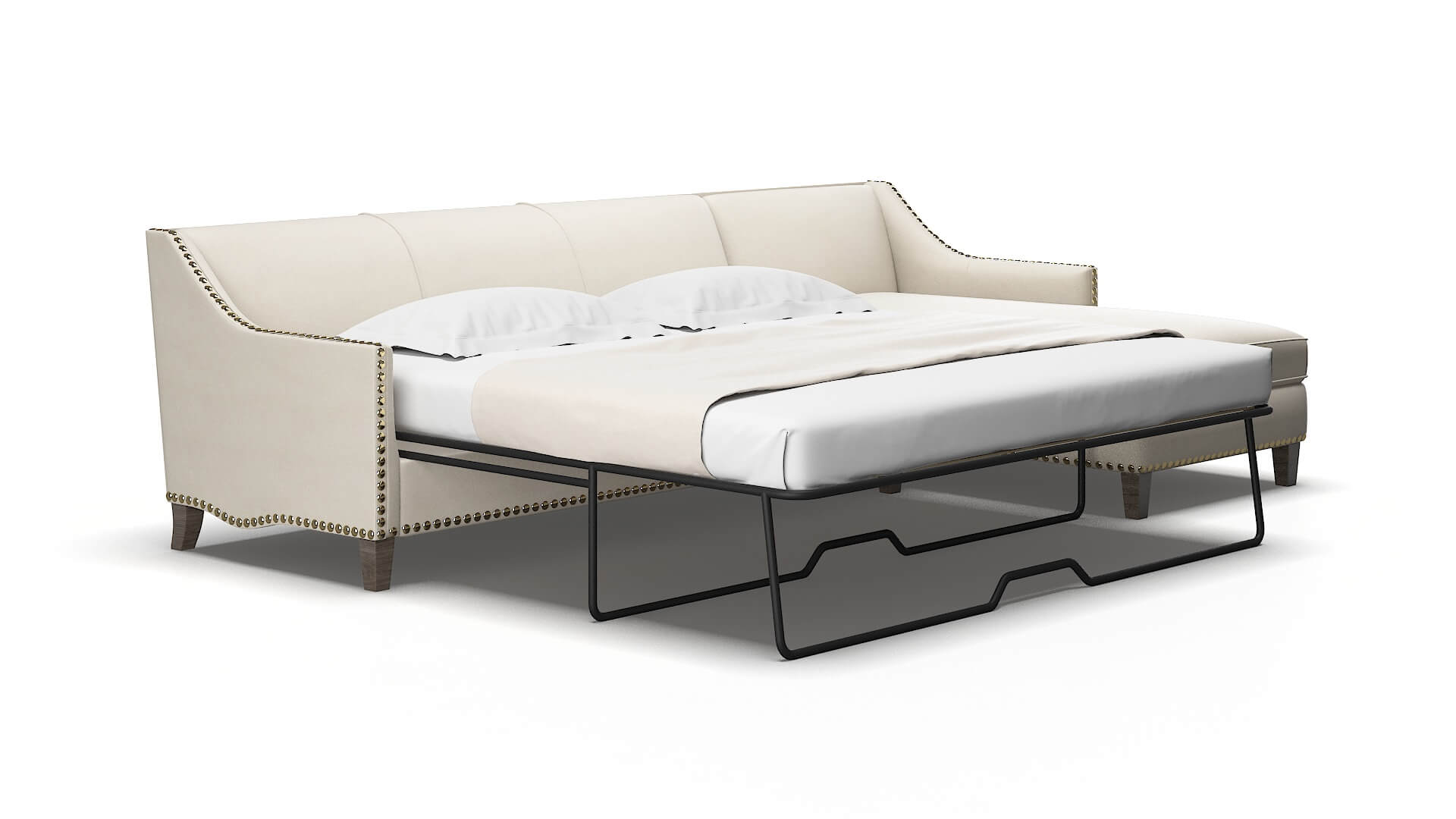 Amsterdam Malibu linen Panel sleeper Espresso Legs  2