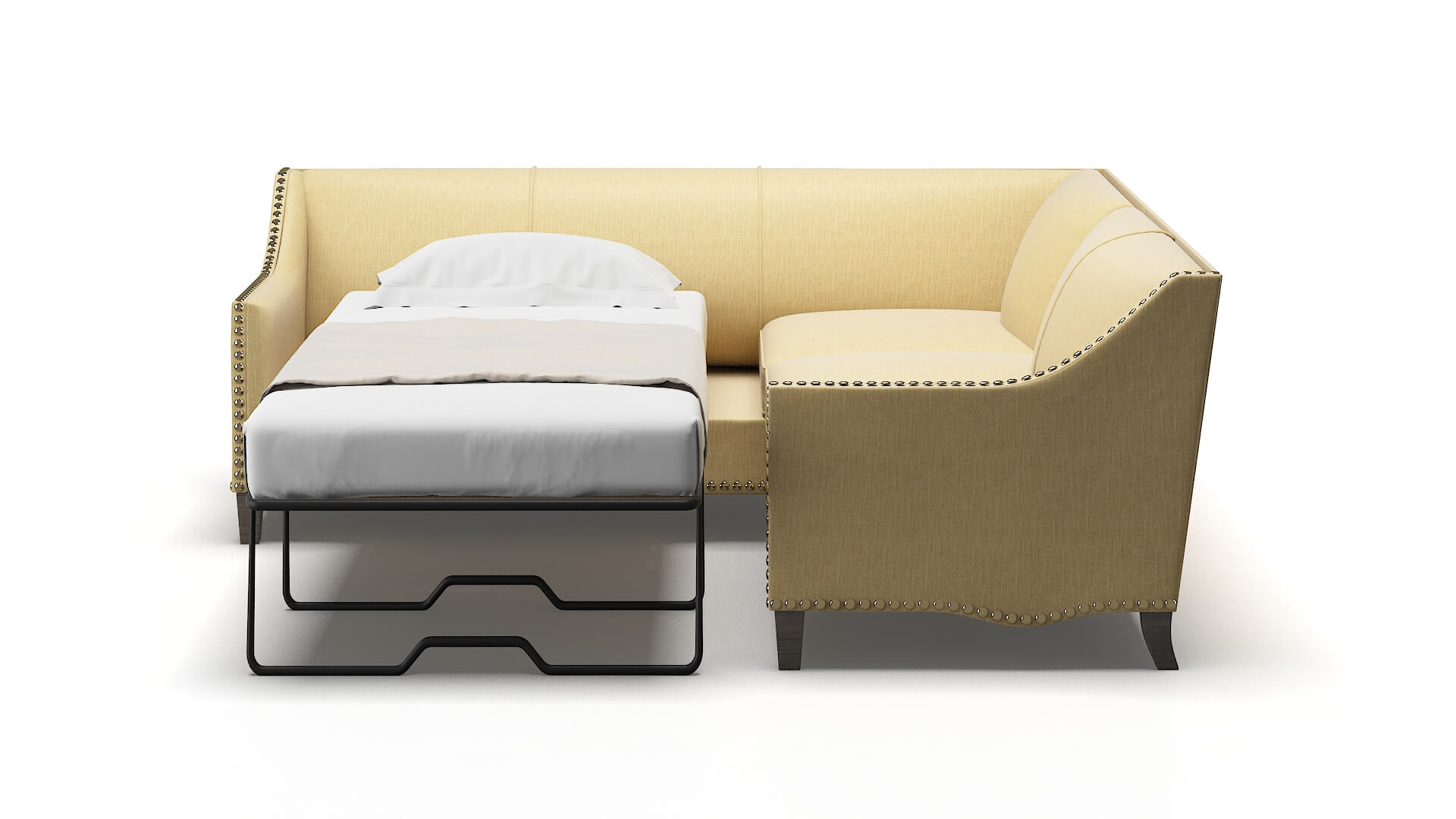 Amsterdam Malibu Maize Sectional Sleeper Espresso legs 1