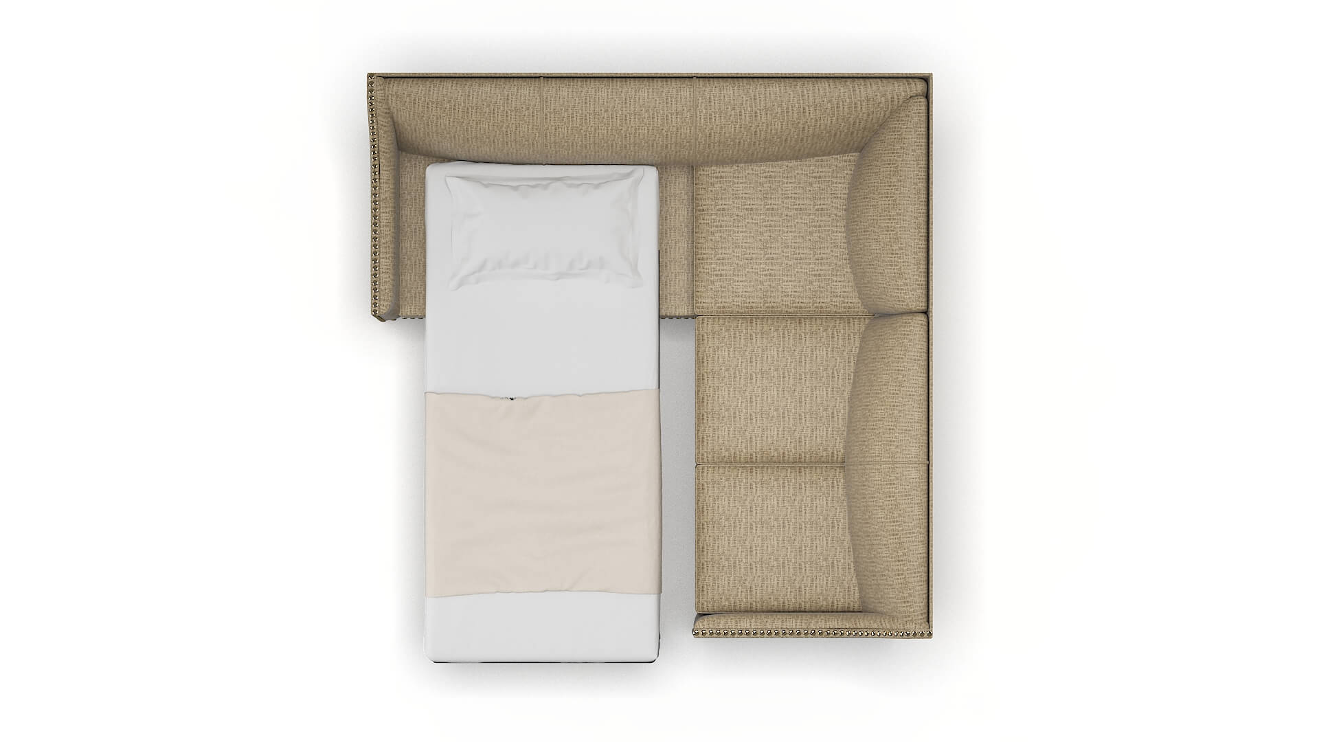 Amsterdam Marcy Camel Sectional Sleeper Espresso legs 3