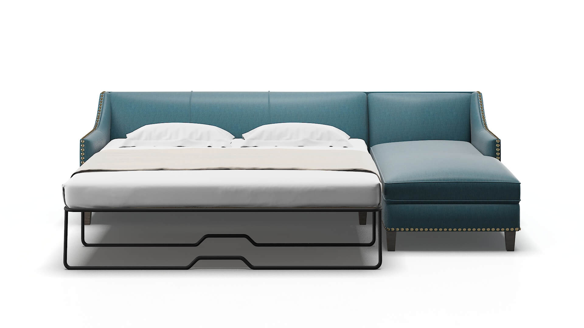 Amsterdam Merit Peacock Panel Sleeper Espresso legs 1