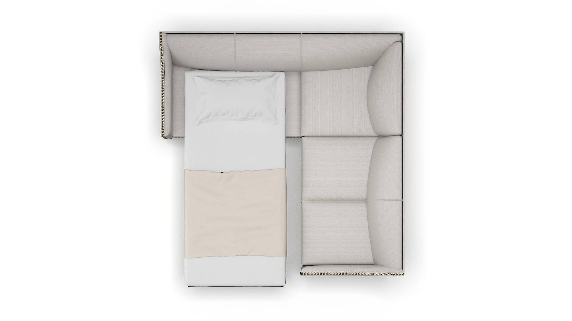 Amsterdam Naples Ash Sectional Sleeper Espresso legs 3