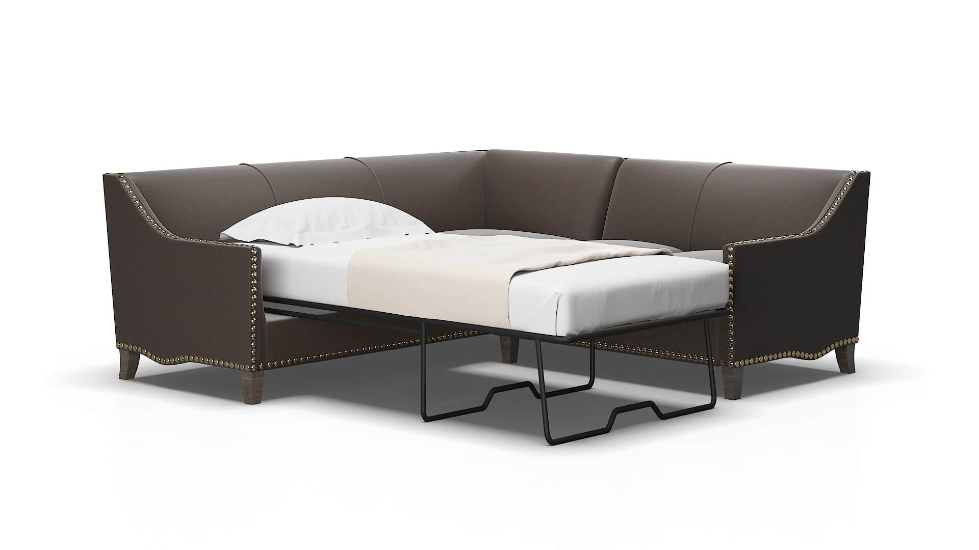 Amsterdam Naples graphite Sectional sleeper Espresso Legs  2