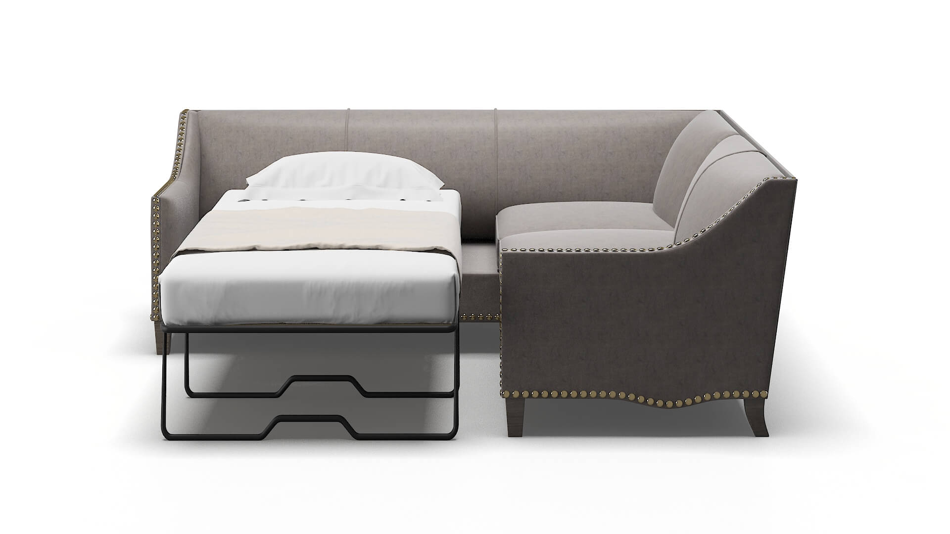 Amsterdam Noble Otter Sectional Sleeper Espresso legs 1