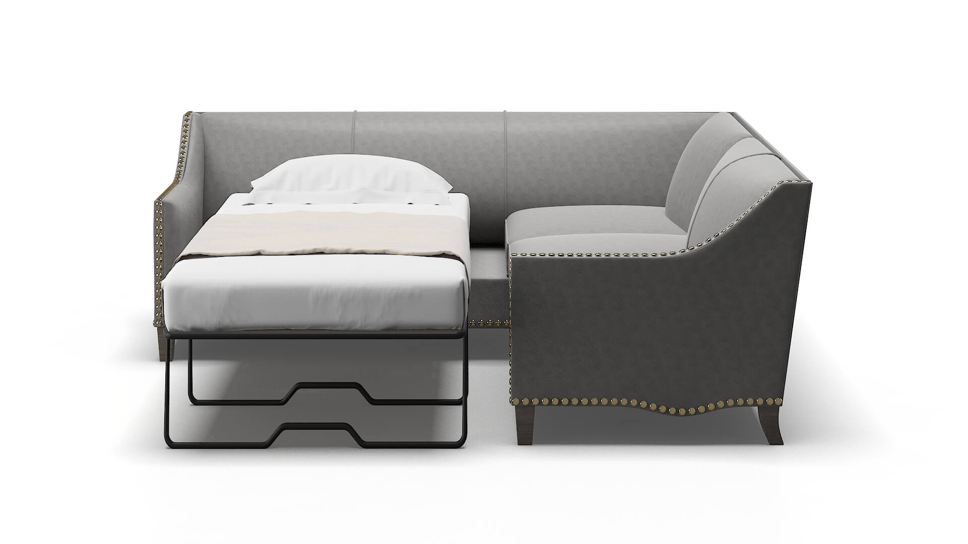 Amsterdam Noble Smoke Sectional Sleeper Espresso legs 1