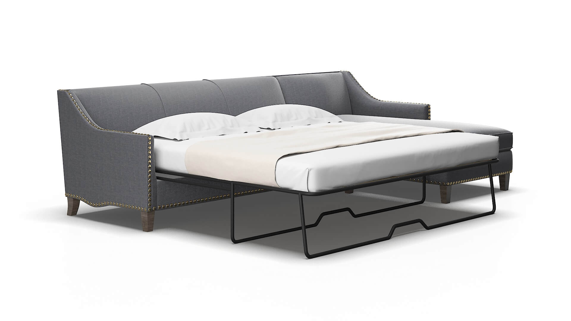 Amsterdam Notion Graphite Panel Sleeper Espresso legs 2