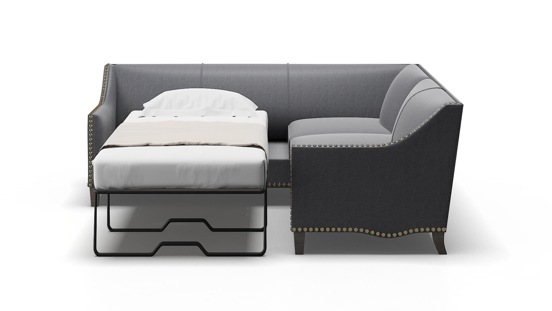 Amsterdam Notion Graphite Sectional Sleeper Espresso legs 1