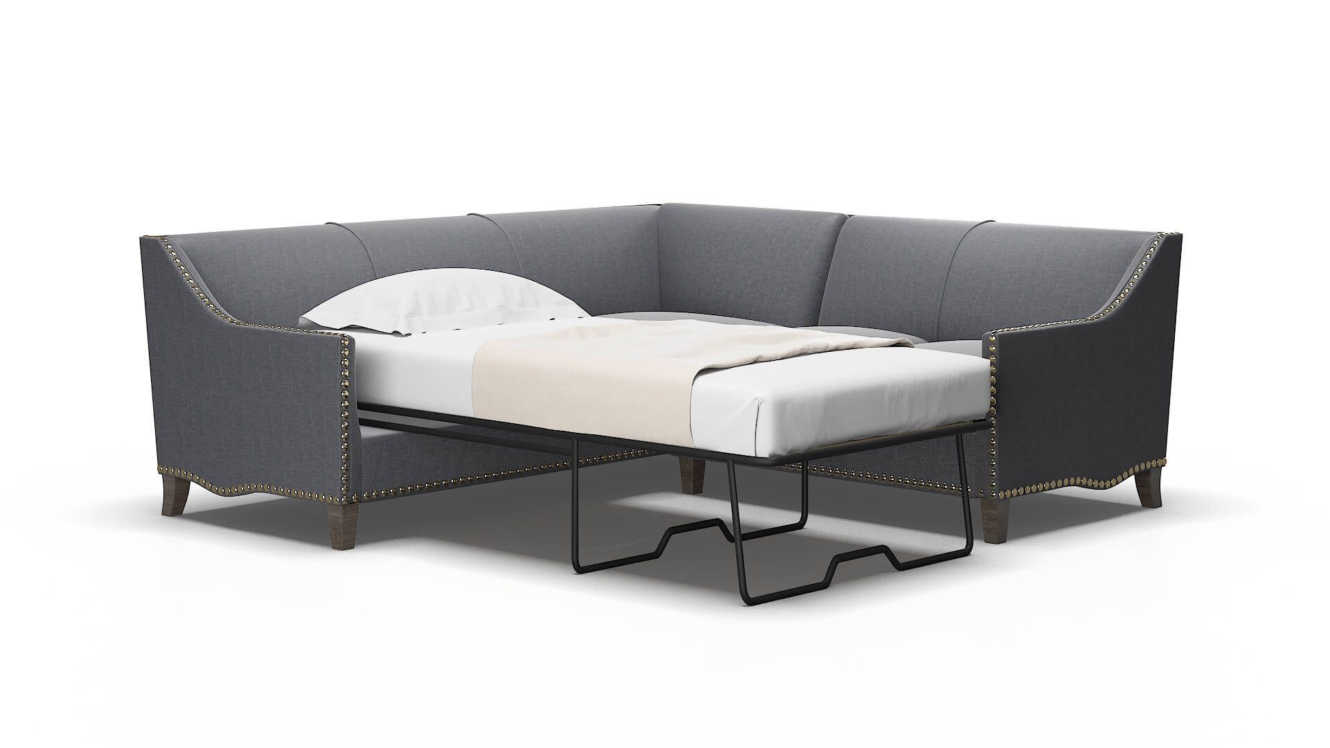 Amsterdam Notion Graphite Sectional Sleeper Espresso legs 2