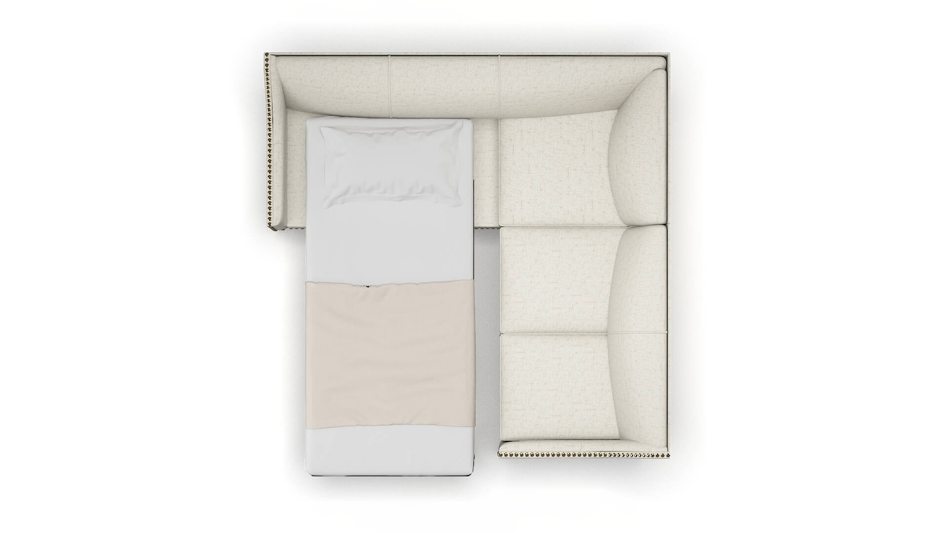 Amsterdam Oceanside Birch Sectional Sleeper Espresso legs 3