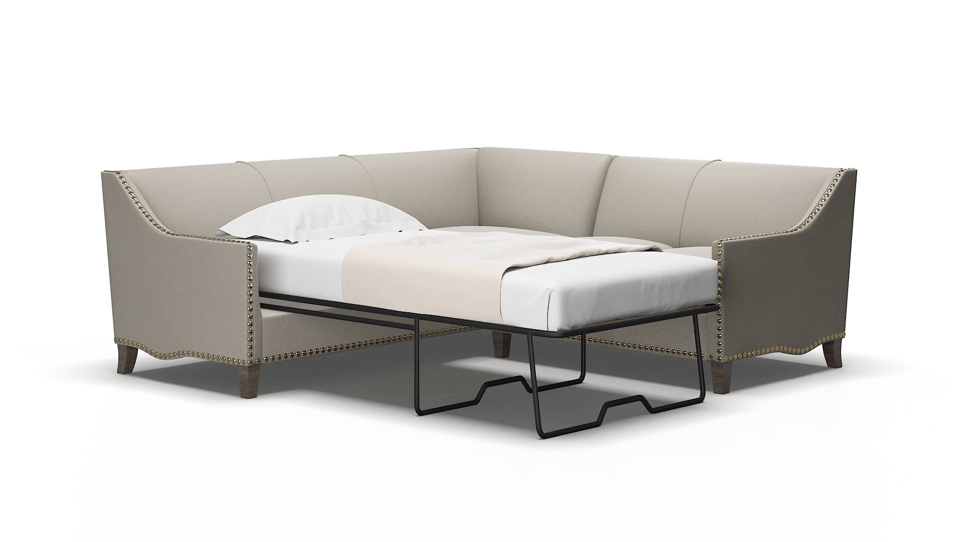 Amsterdam Oscar silver Sectional sleeper Espresso Legs  2