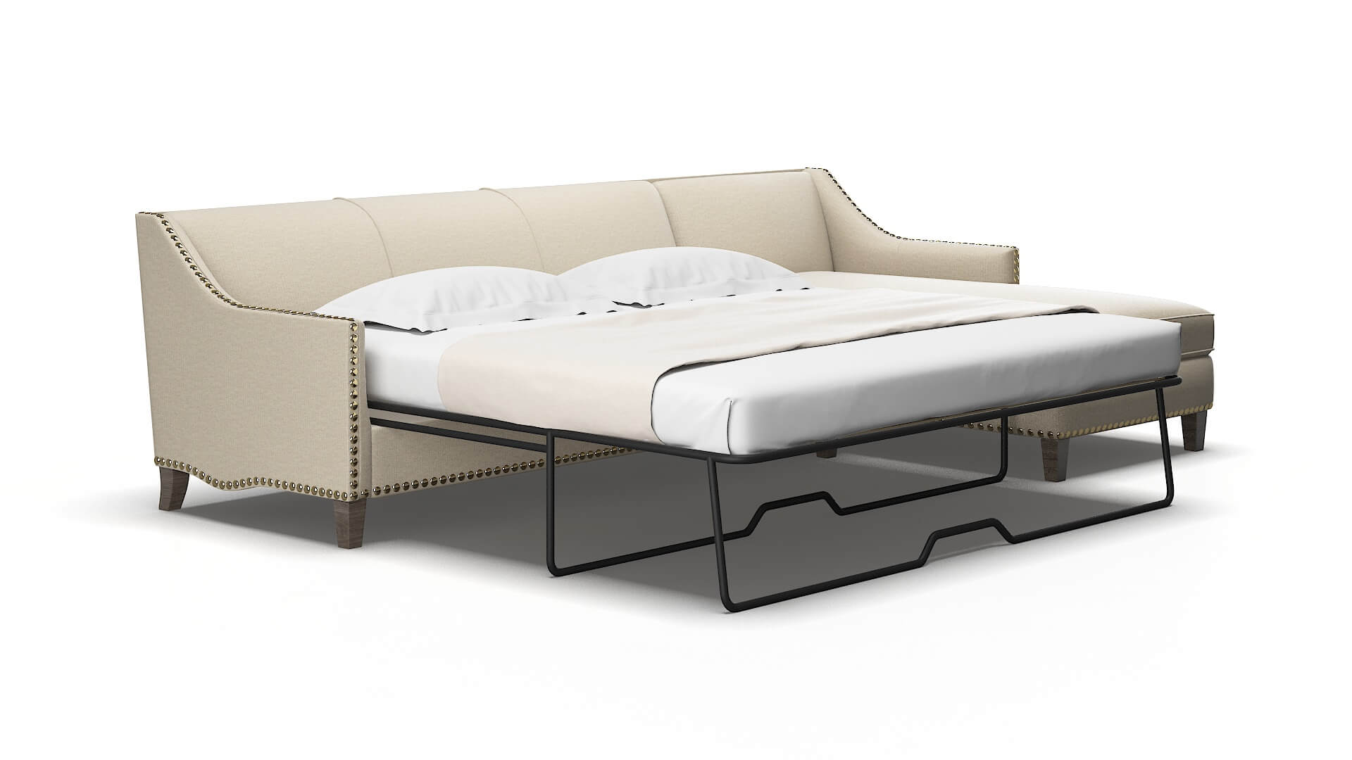 Amsterdam Parker linen Panel sleeper Espresso Legs  2