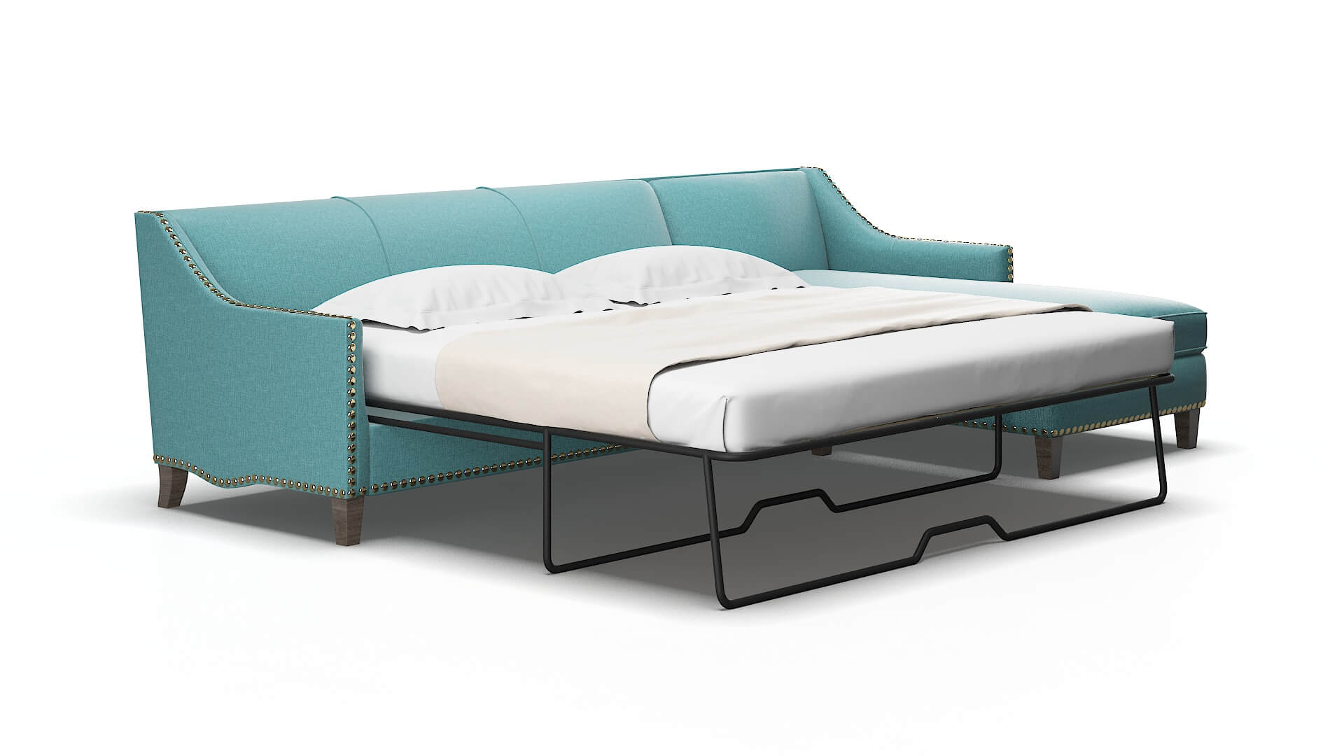 Amsterdam Parker turquoise Panel sleeper Espresso Legs  2