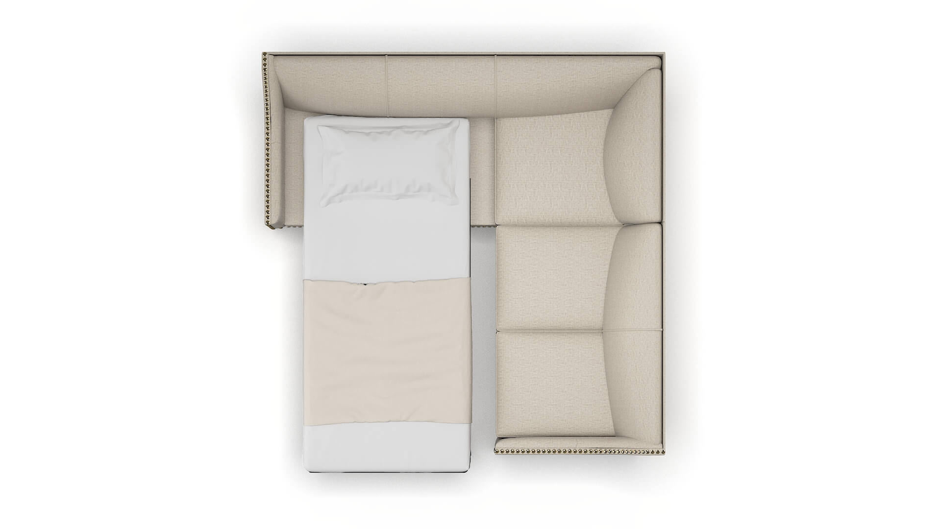 Amsterdam Parker Wheat Sectional Sleeper Espresso legs 3