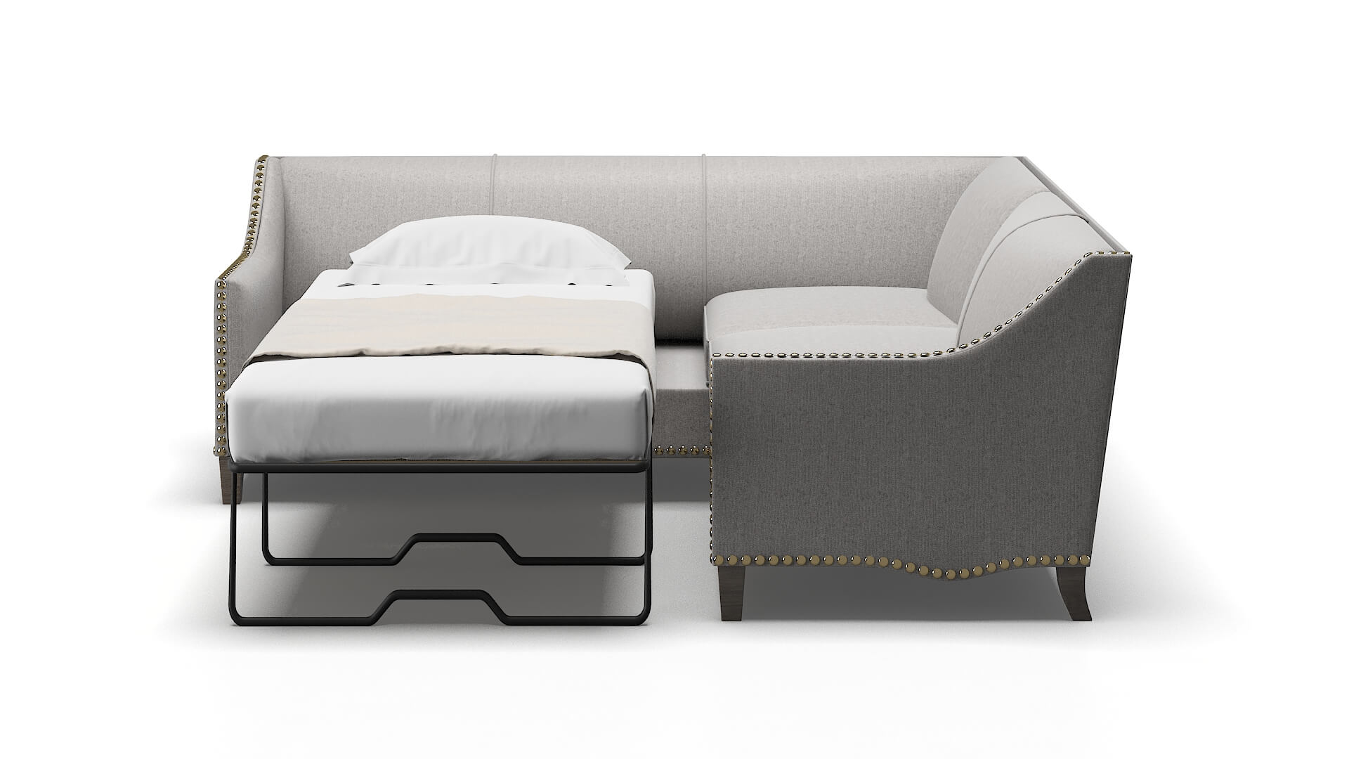 Amsterdam Prime Ash Sectional Sleeper Espresso legs 1