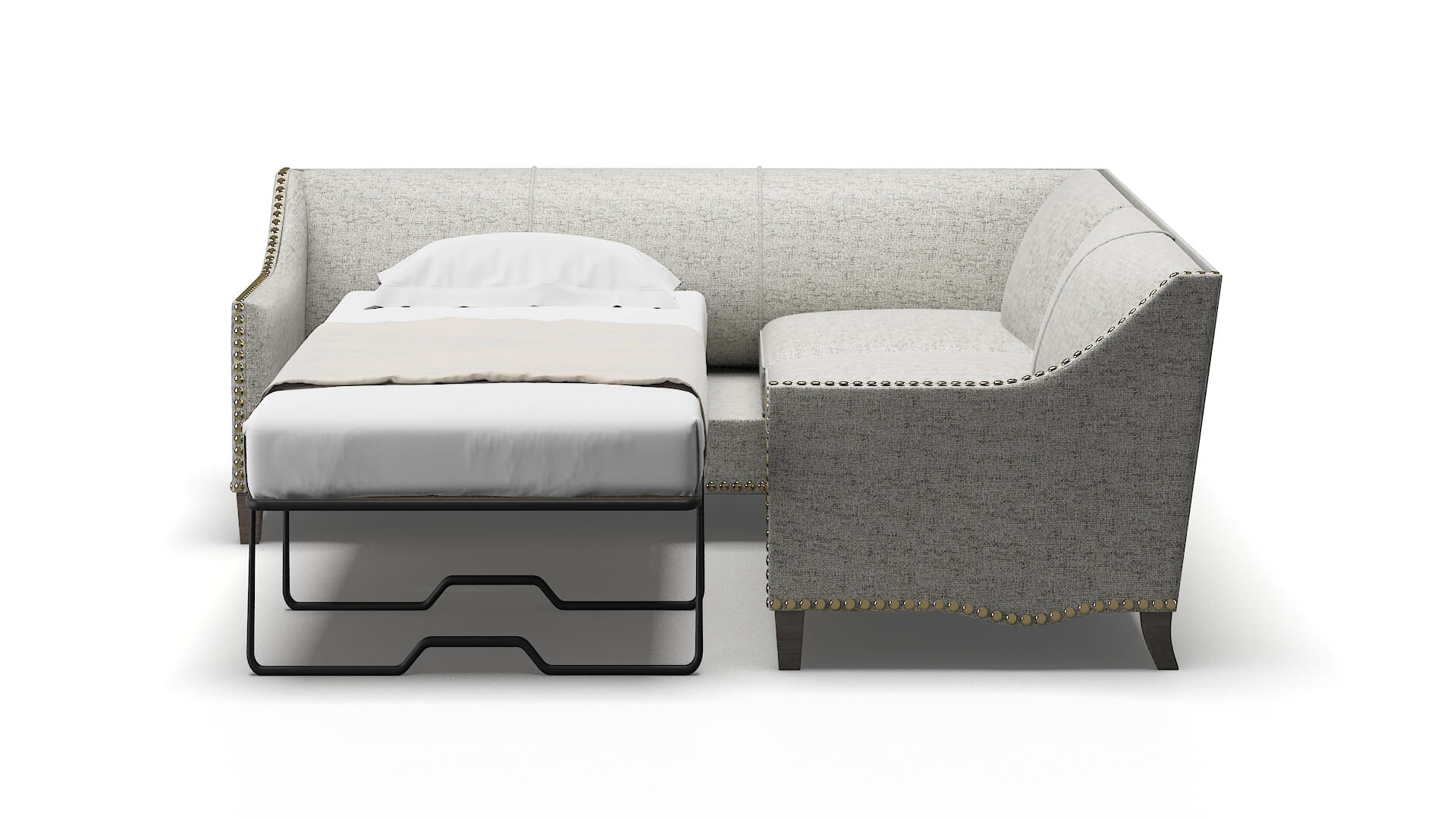 Amsterdam Prime Gravel Sectional Sleeper Espresso legs 1