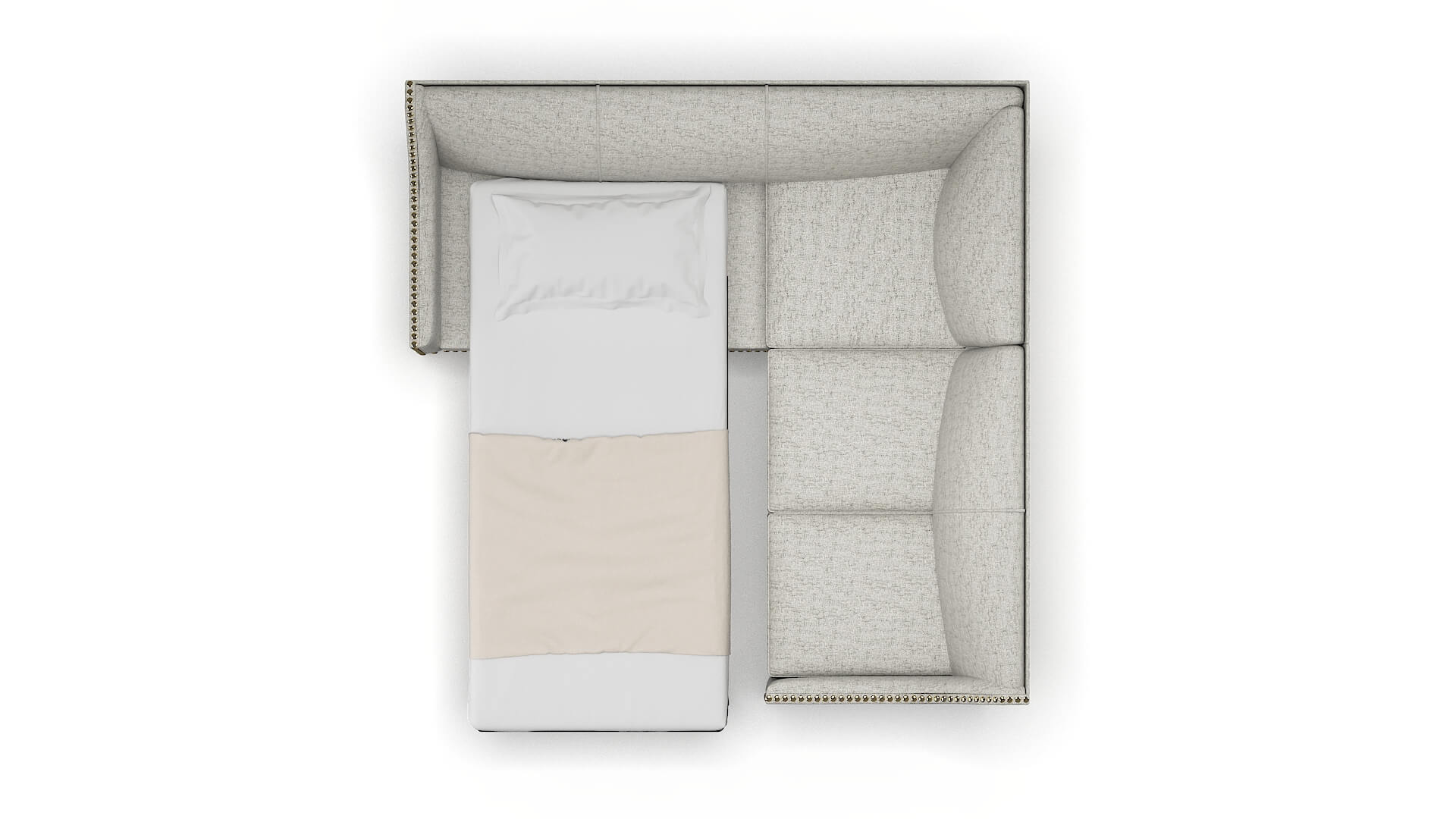 Amsterdam Prime Gravel Sectional Sleeper Espresso legs 3