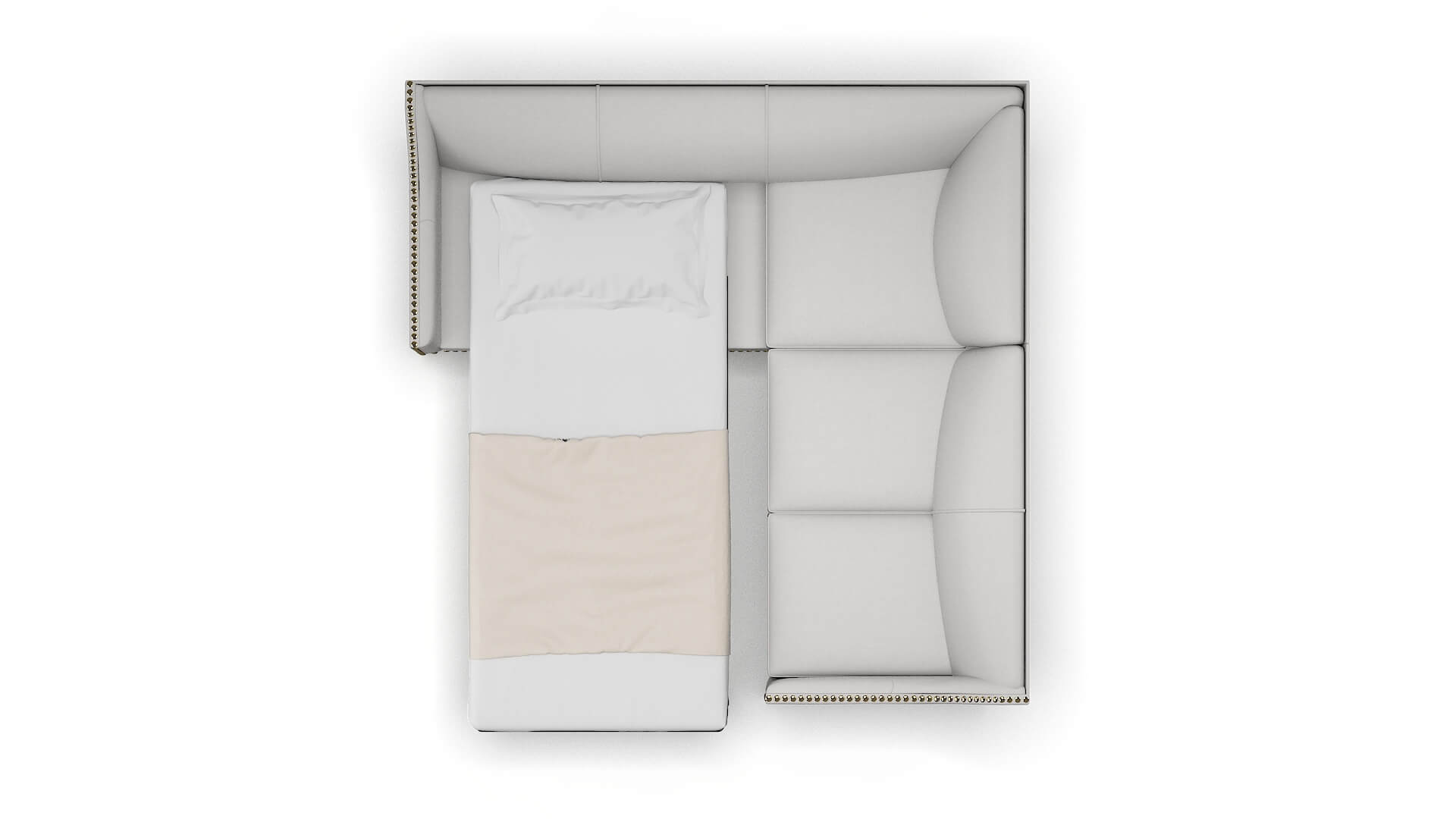 Amsterdam Prisma Steam Sectional Sleeper Espresso legs 3