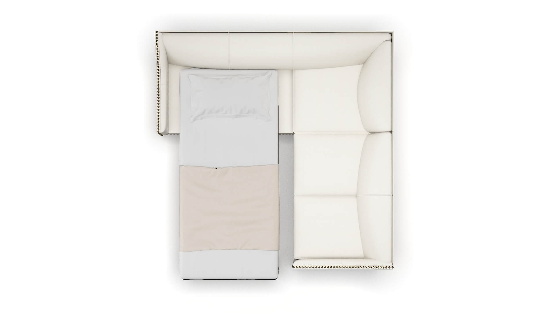 Amsterdam R_prize Cream Sectional Sleeper Espresso legs 3