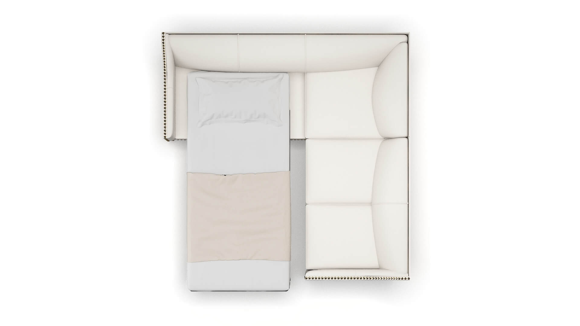 Amsterdam Redondo Pearl Sectional Sleeper Espresso legs 3