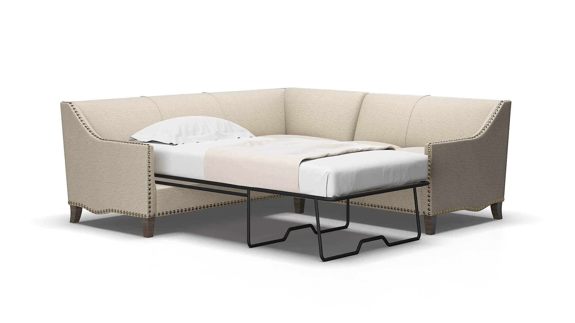 Amsterdam Rocket dove Sectional sleeper Espresso Legs  2