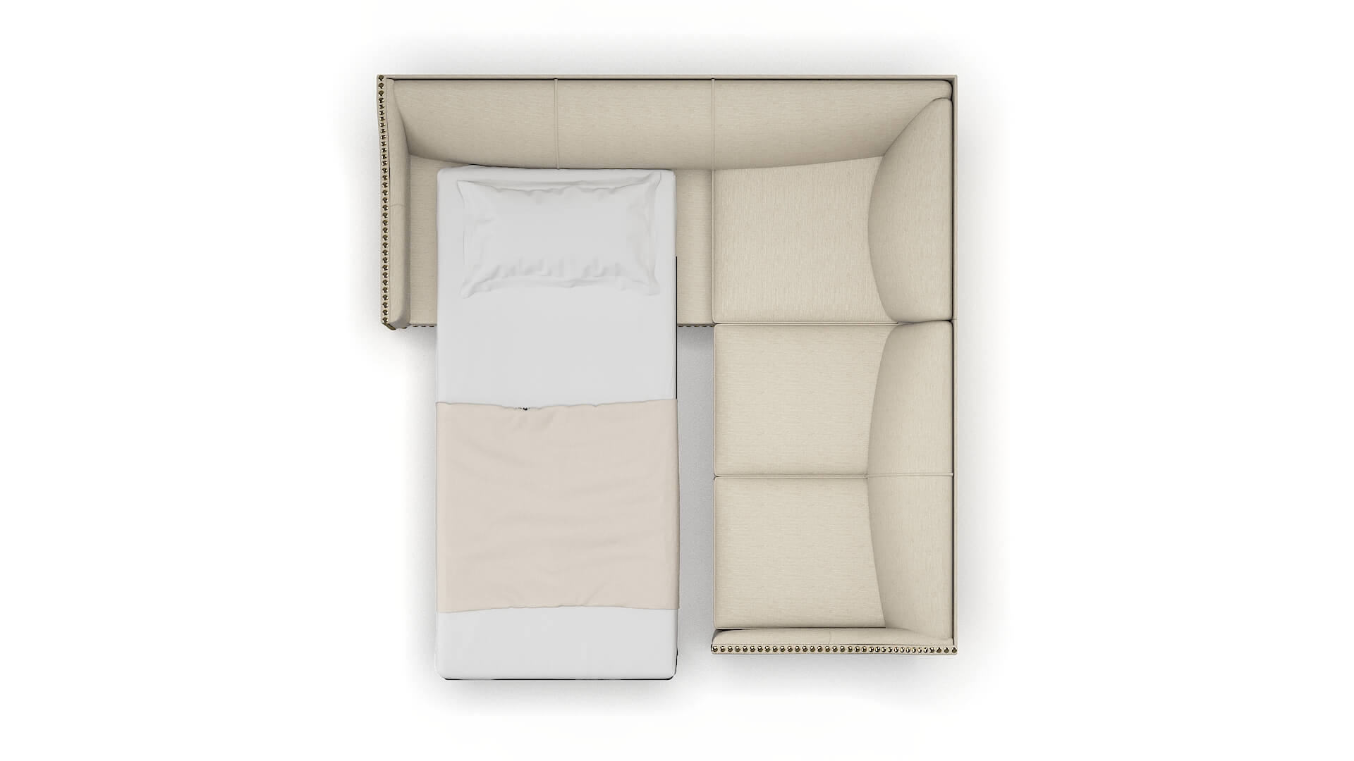 Amsterdam Rocket Dove Sectional Sleeper Espresso legs 3